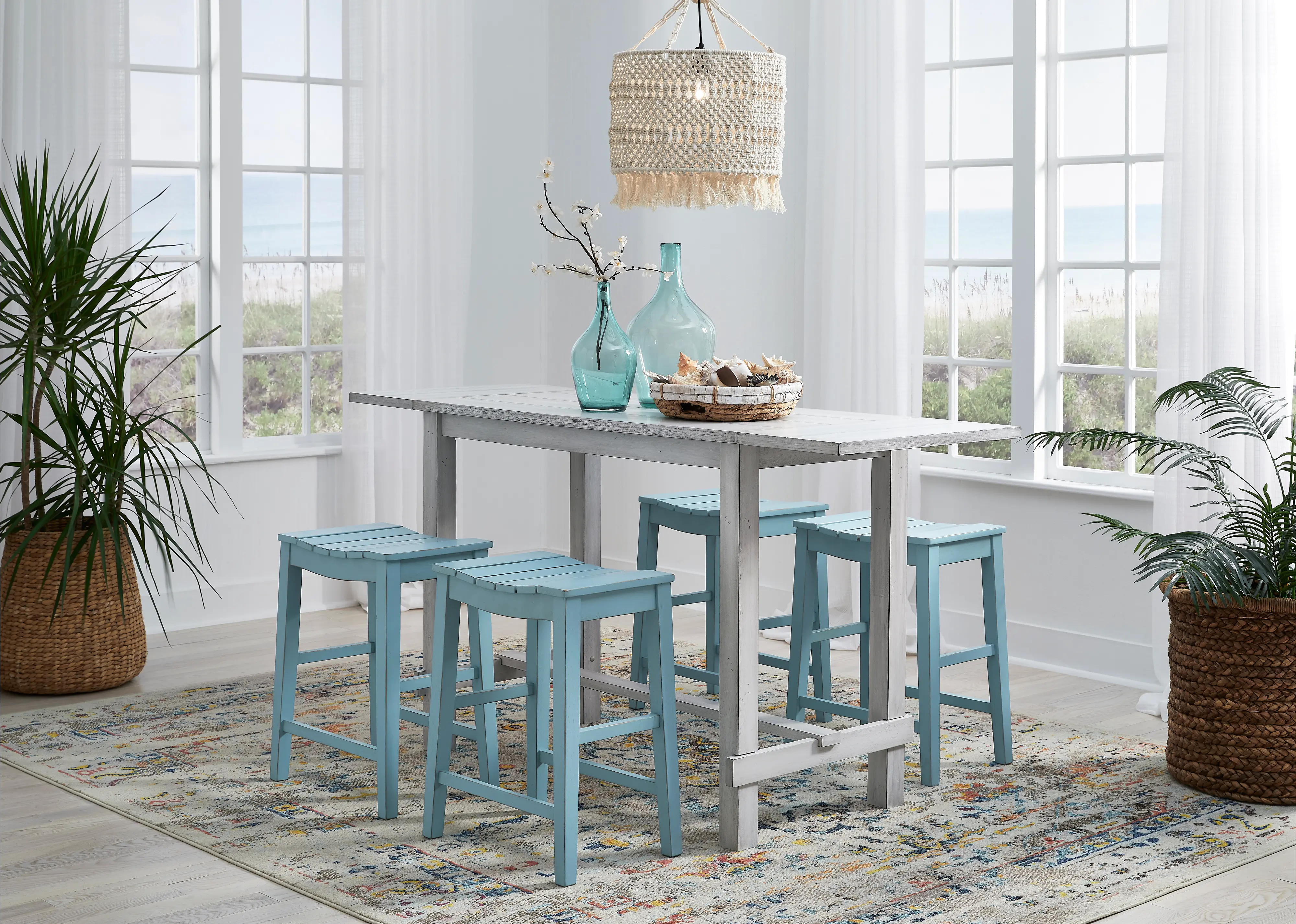 Holiday Light Blue Counter Stools, Set of 2-2