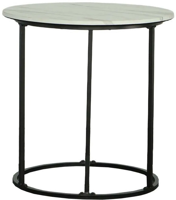 Domini White Round End Table-1