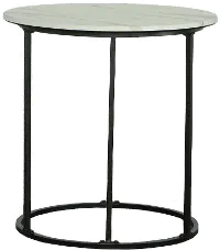 Domini White Round End Table