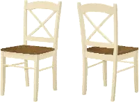 Monarch Oak and Cream Dining Chairs, Set Of 2