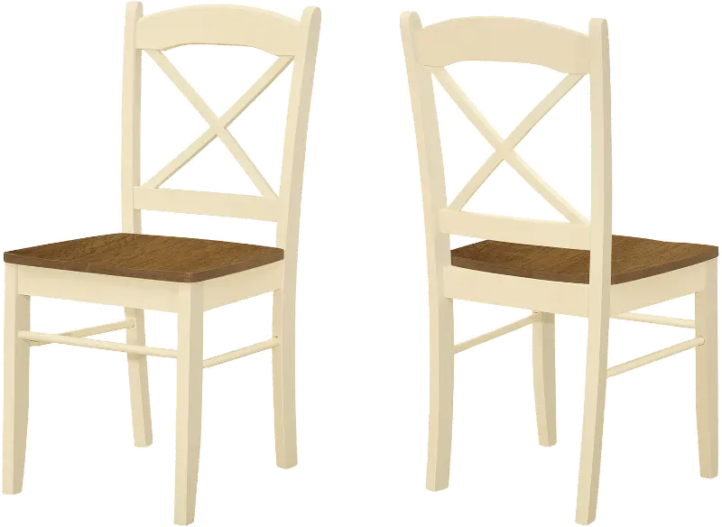 Monarch Oak and Cream Dining Chairs, Set Of 2