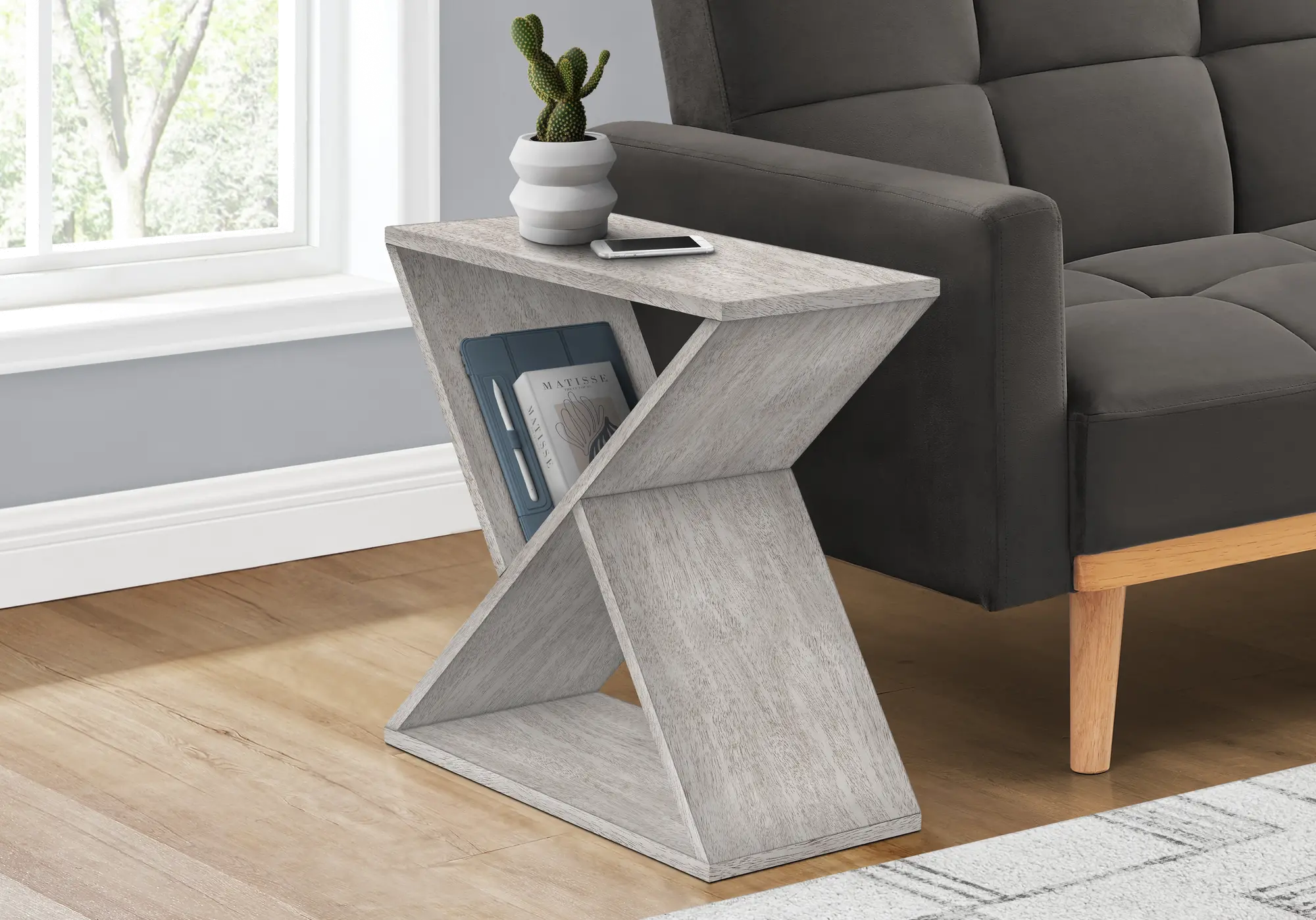 Dasha Contemporary Brown Narrow Accent Table-2