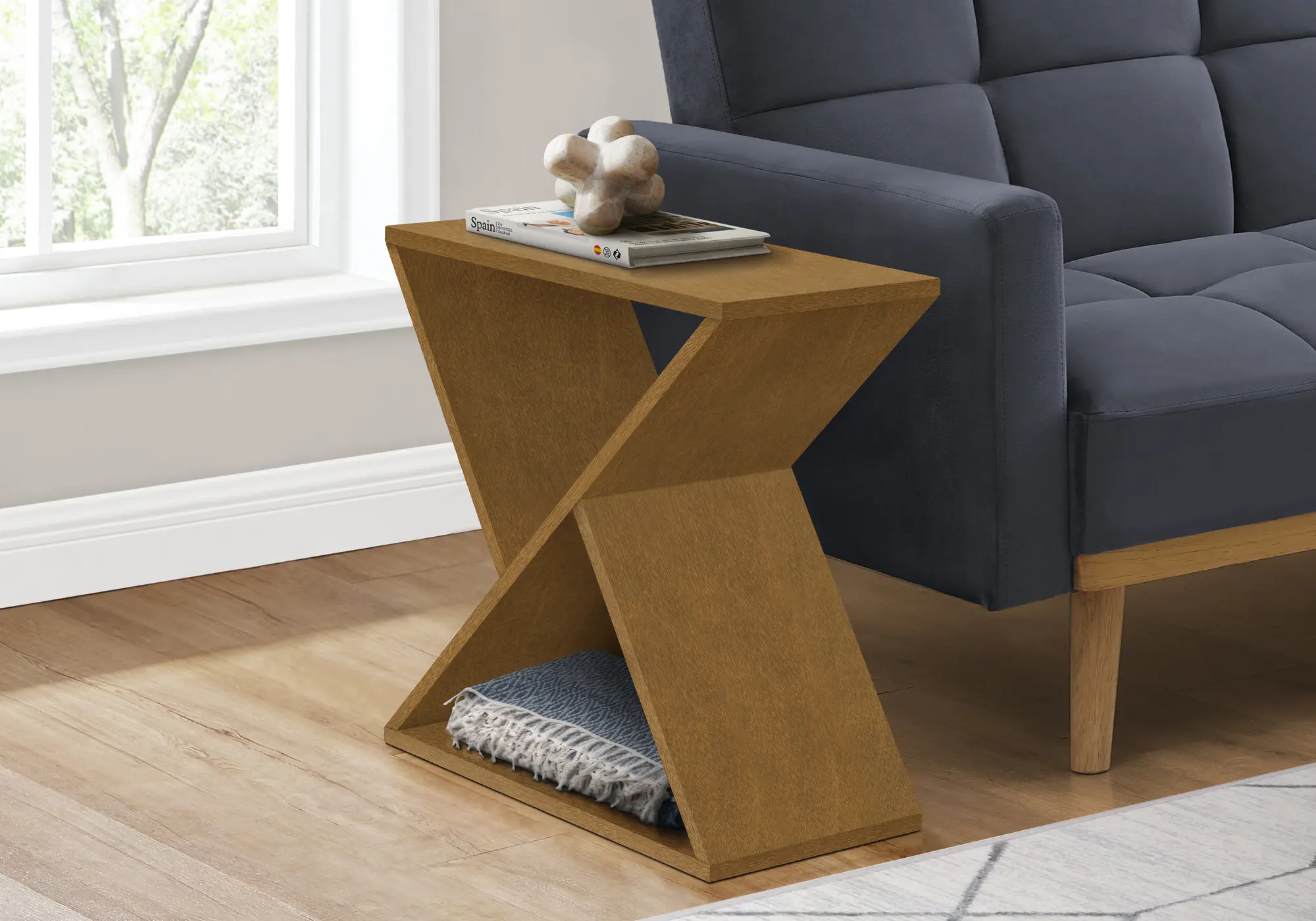 Dasha Contemporary Brown Narrow Accent Table-2