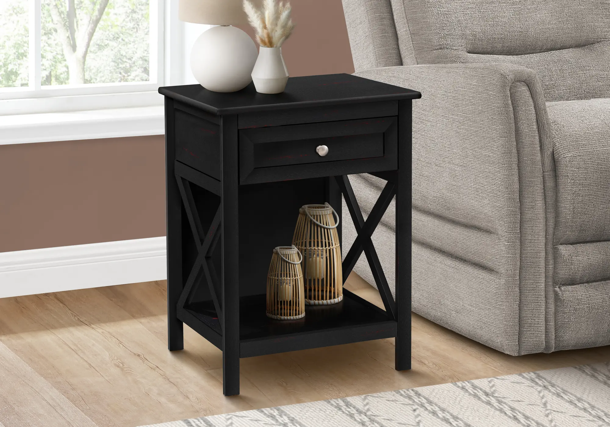 Spring Two Tier Black Accent Table-2