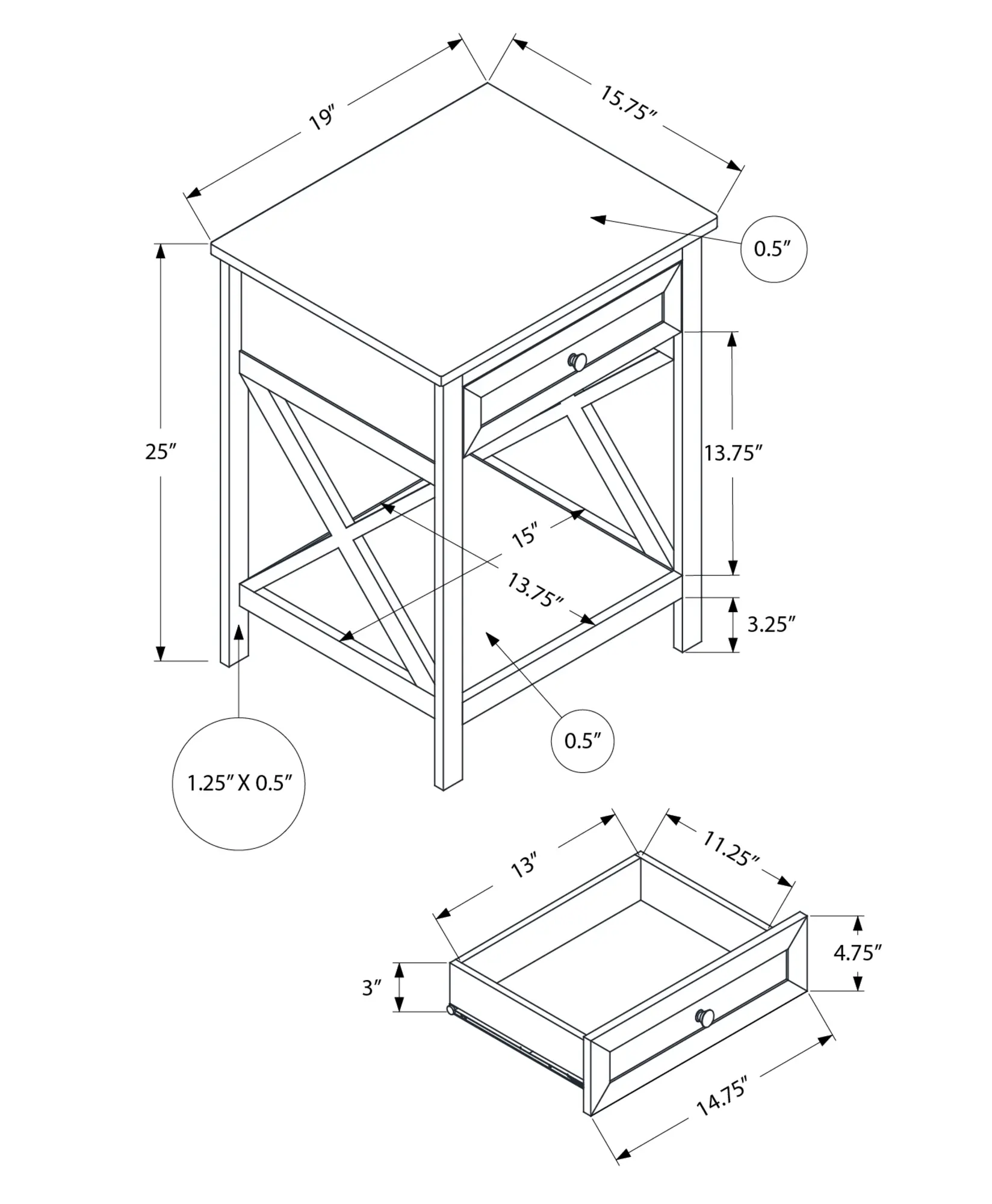 Spring Two Tier Black Accent Table-3