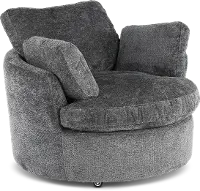Slider Graphite Gray Swivel Barrel Chair