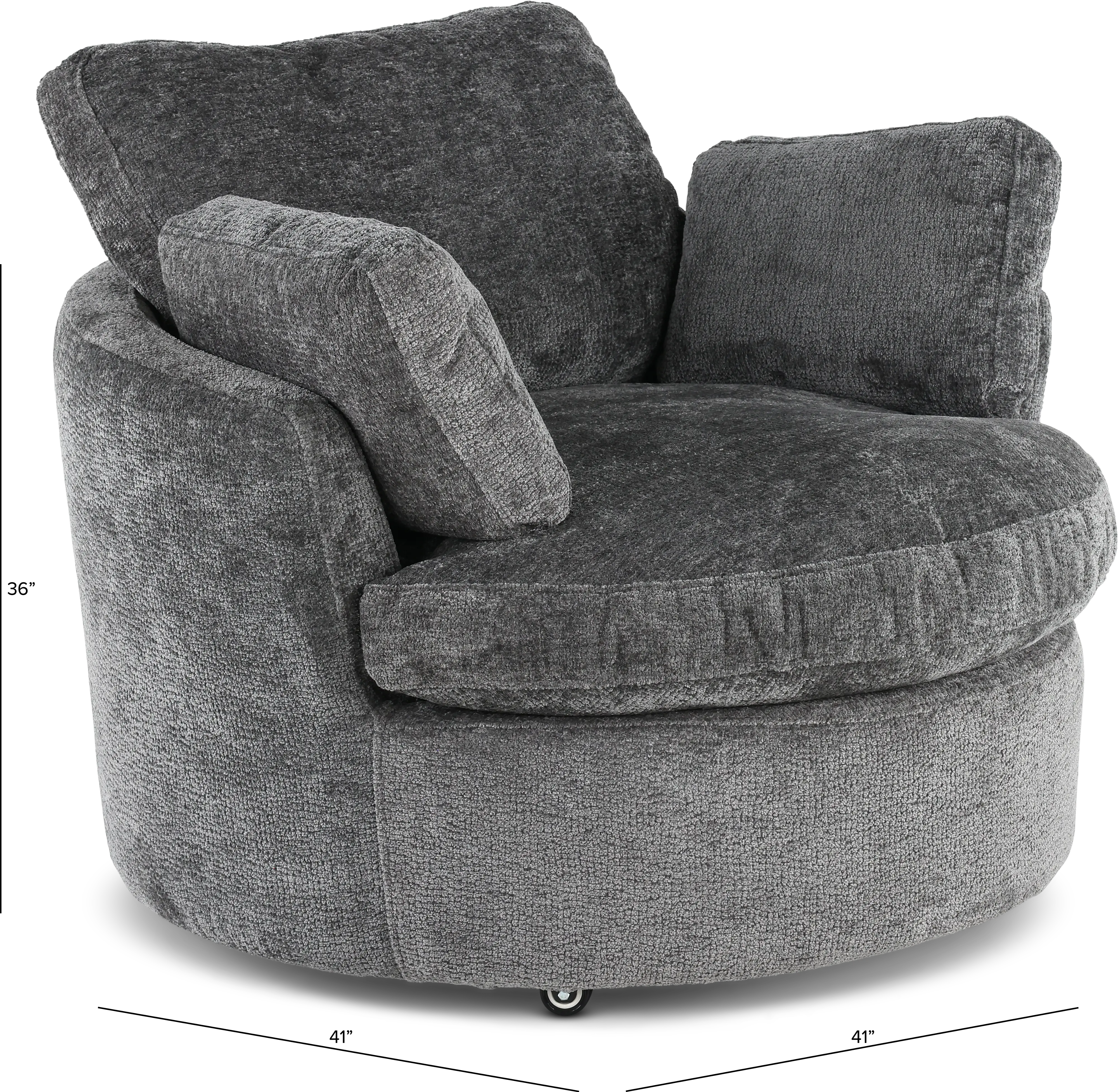 Slider Graphite Gray Swivel Barrel Chair-3