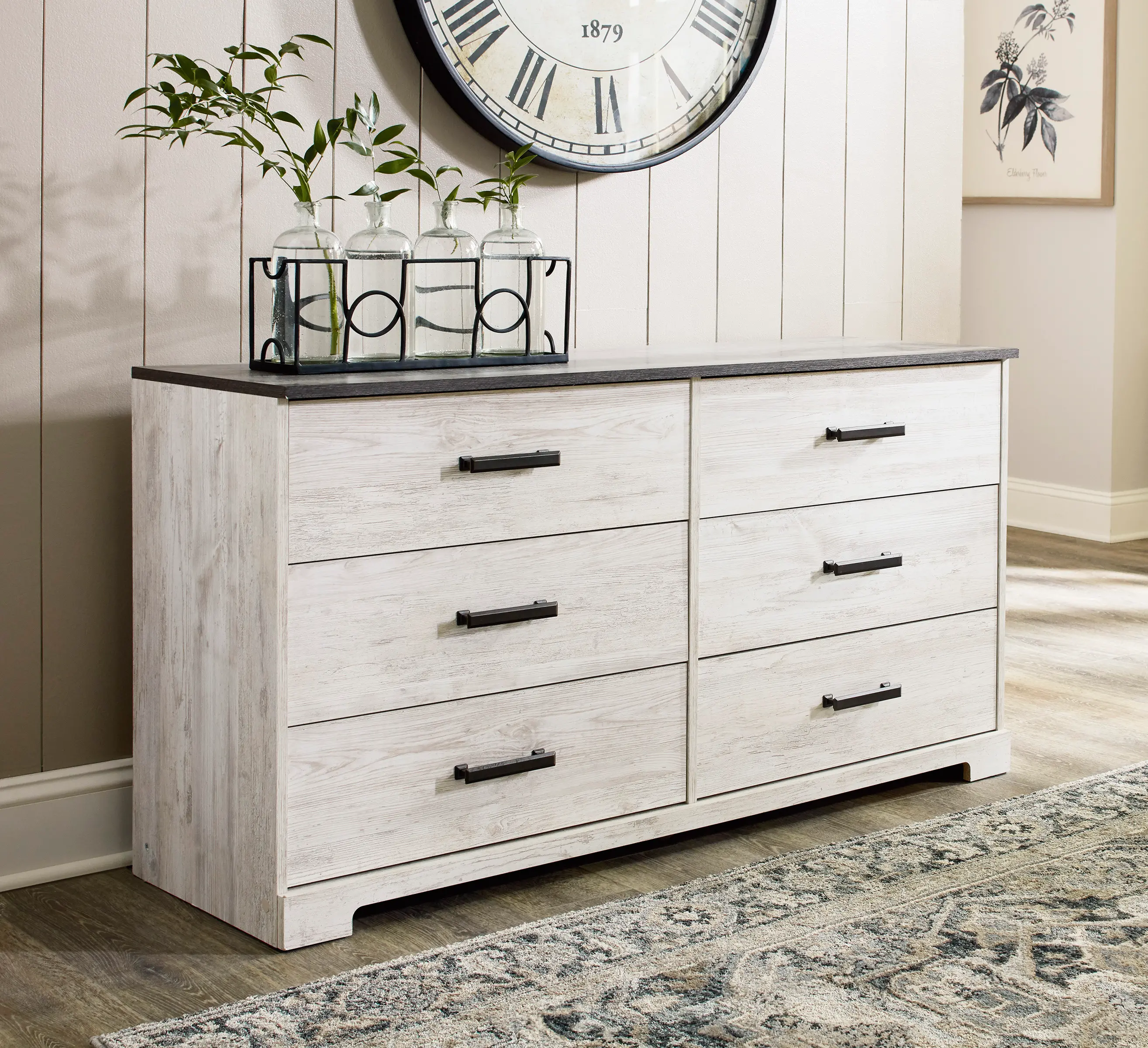 Sutton Whitewash Six Drawer Dresser-2