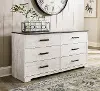 Sutton Whitewash Six Drawer Dresser