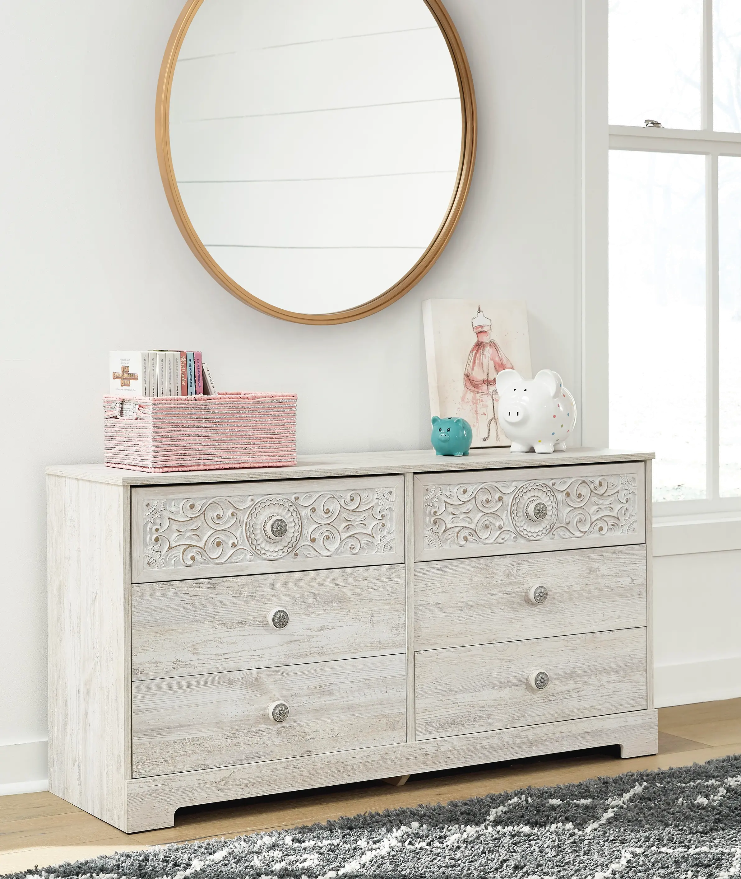 Enola Whitewash Dresser-2
