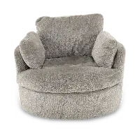Slider Fog Gray Swivel Barrel Chair