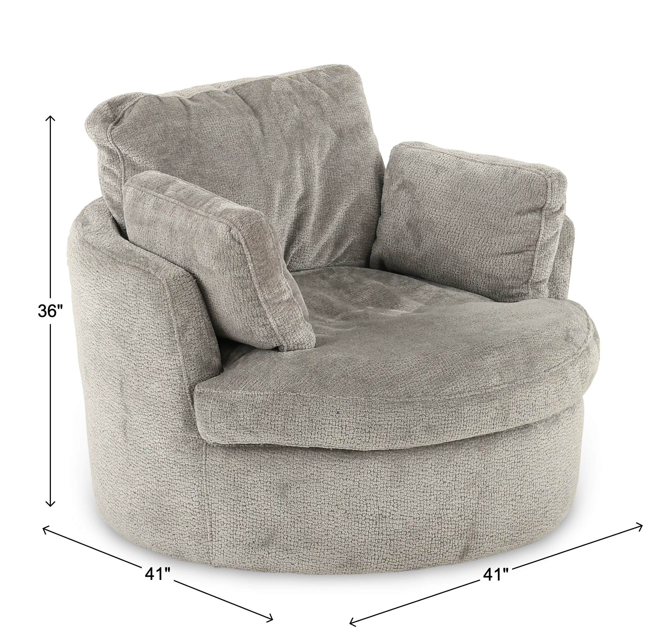 Slider Fog Gray Swivel Barrel Chair-3
