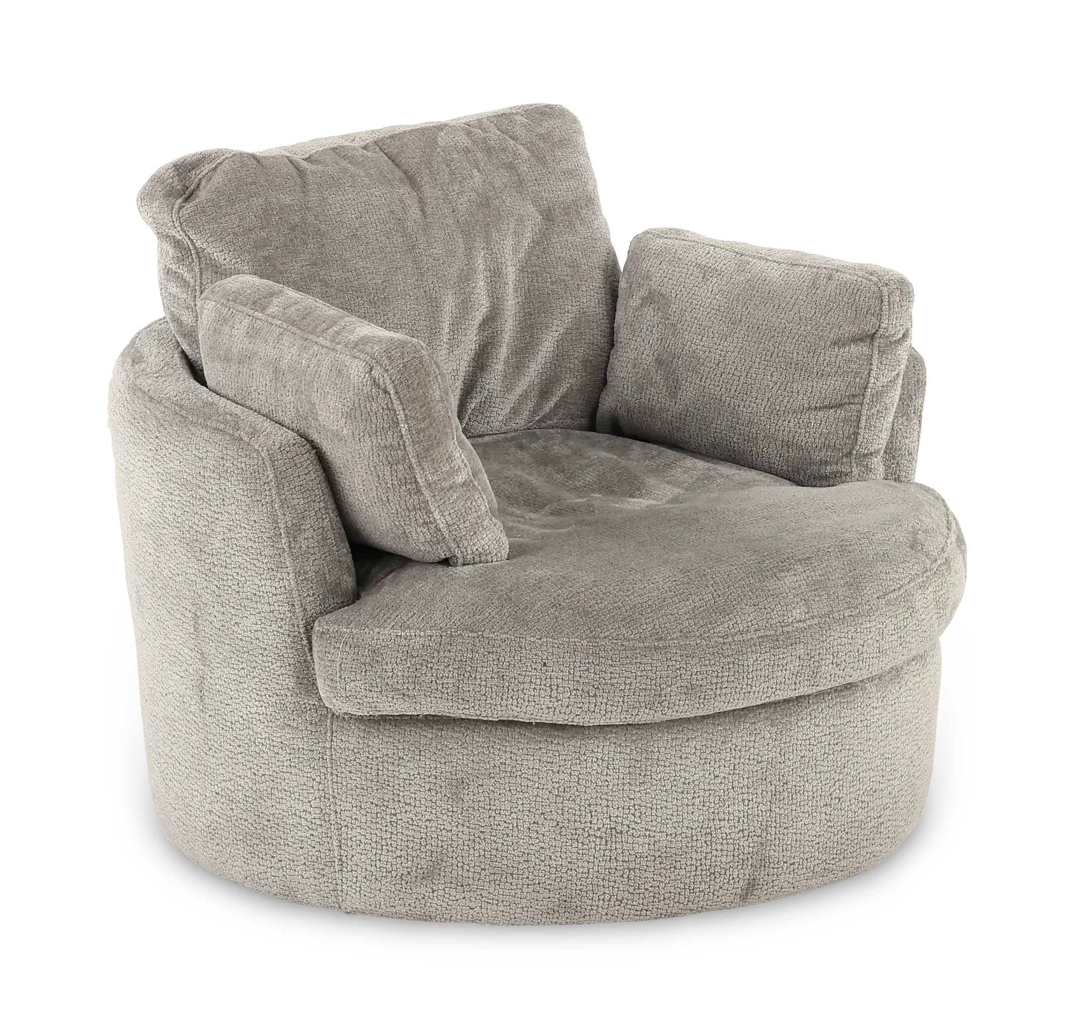 Slider Fog Gray Swivel Barrel Chair-4