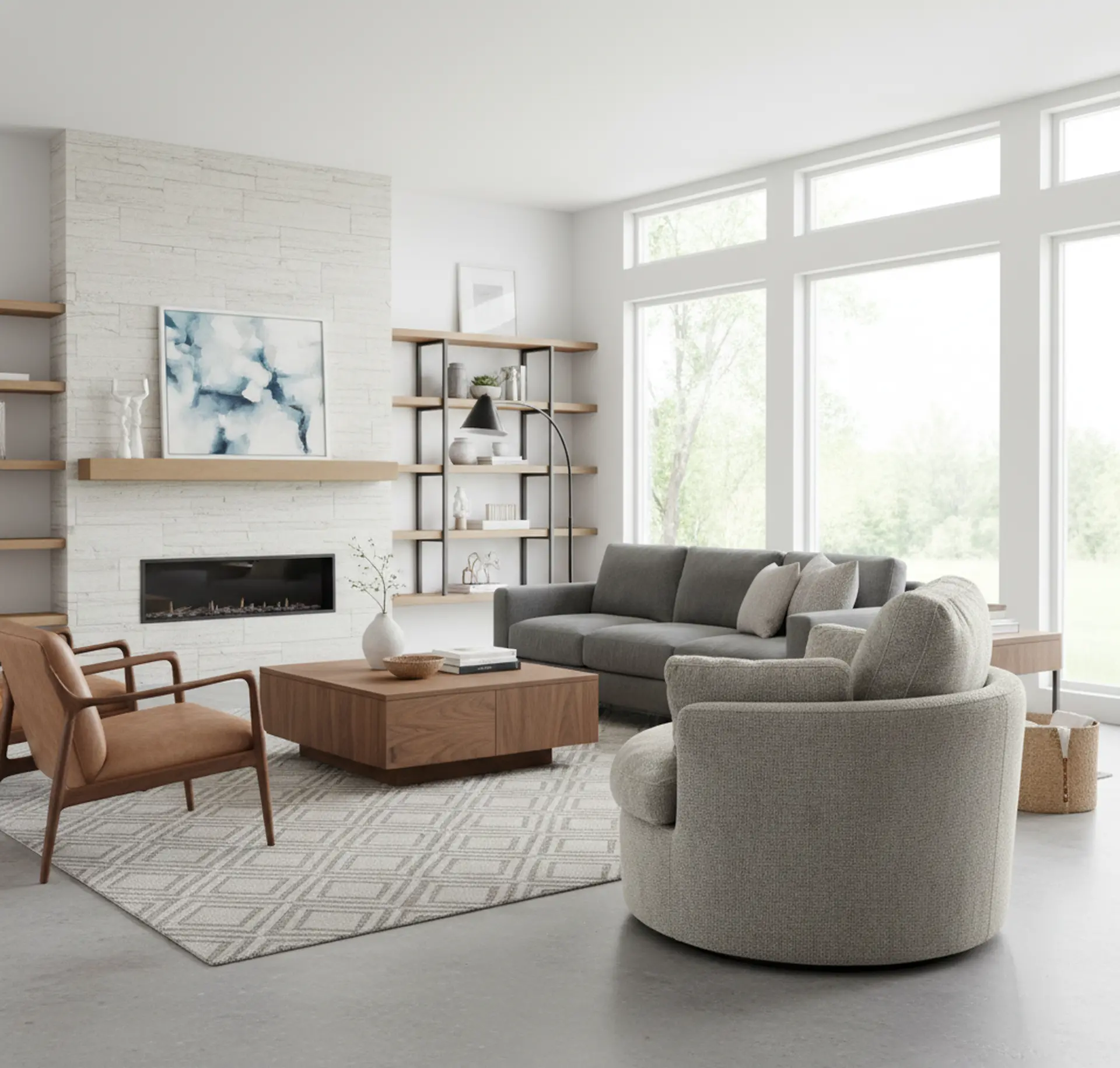 Slider Fog Gray Swivel Barrel Chair-9