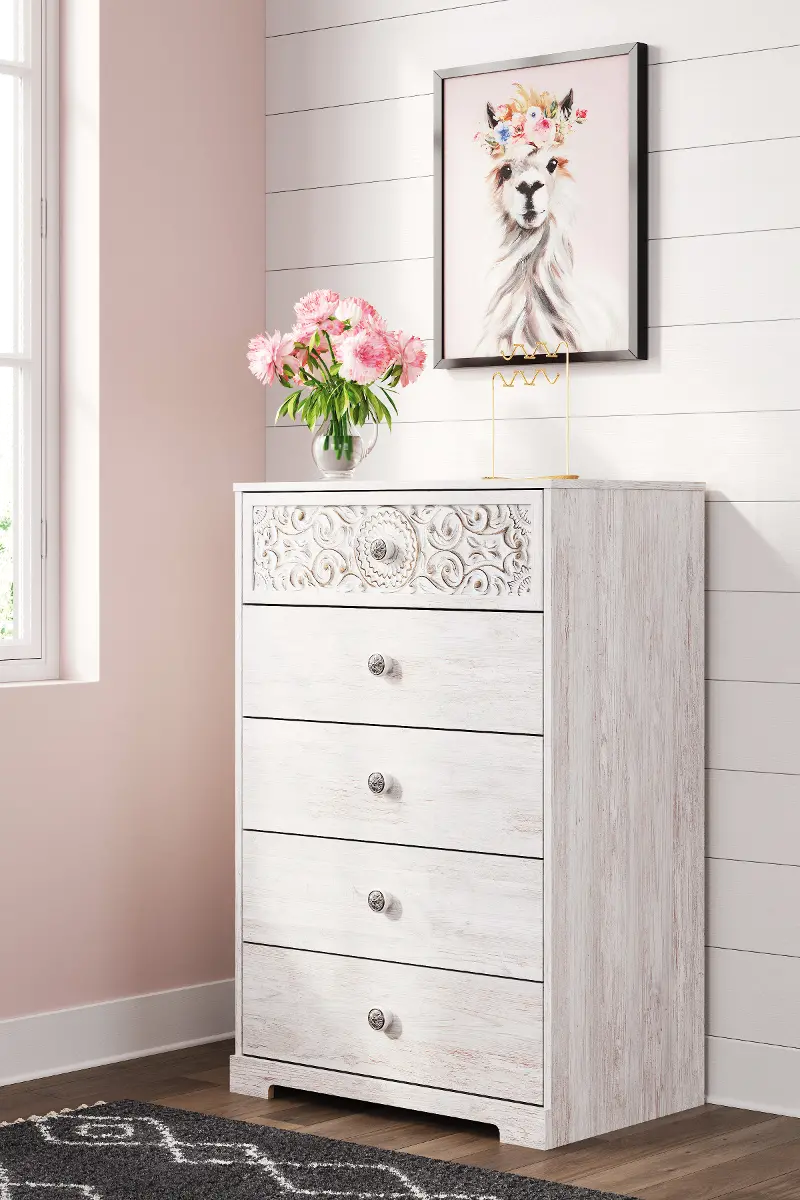 Enola Whitewash Chest of Drawers
