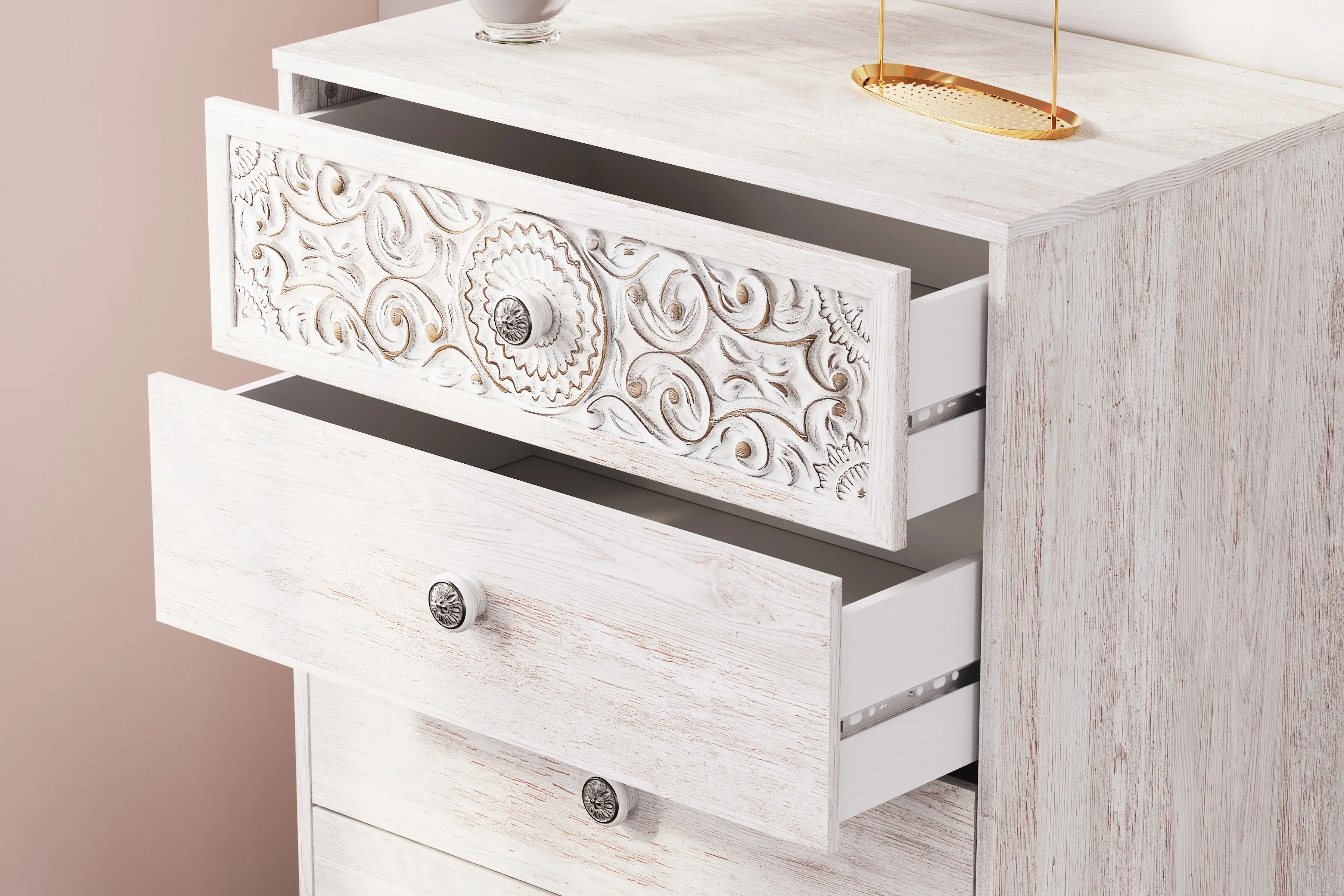 Enola Whitewash Chest of Drawers-3