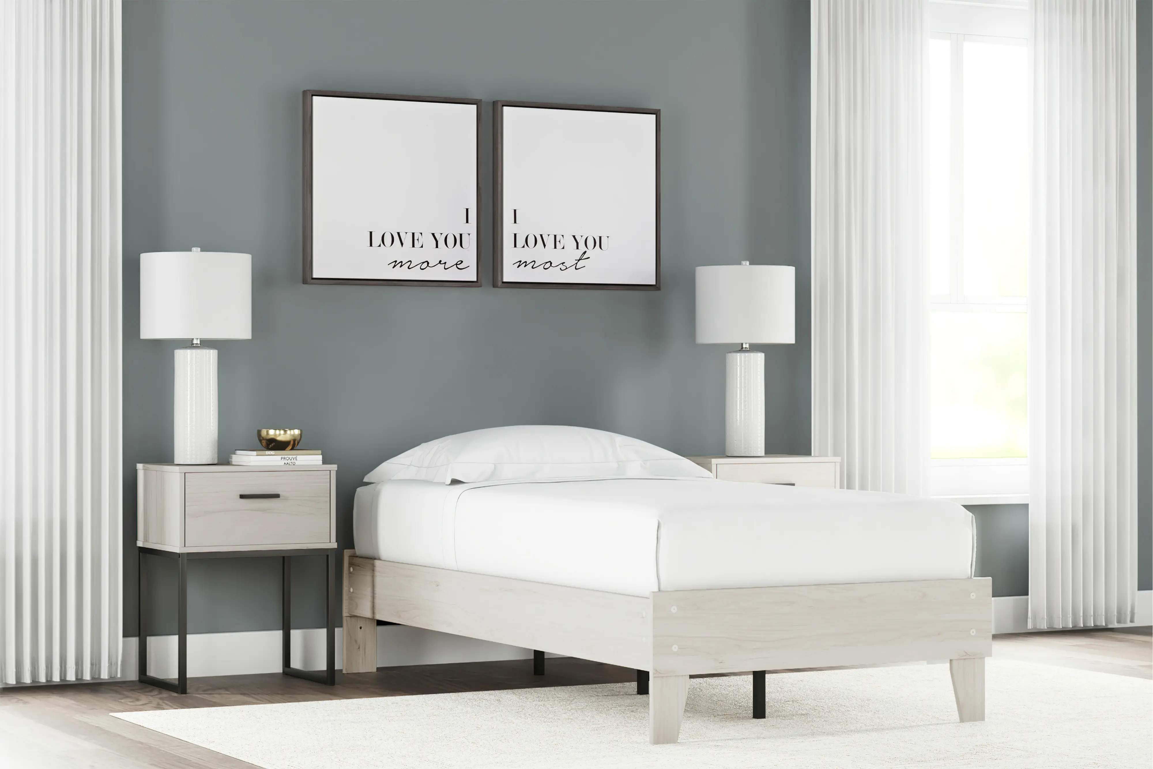 Enola Light Natural Twin Platform Bed-2