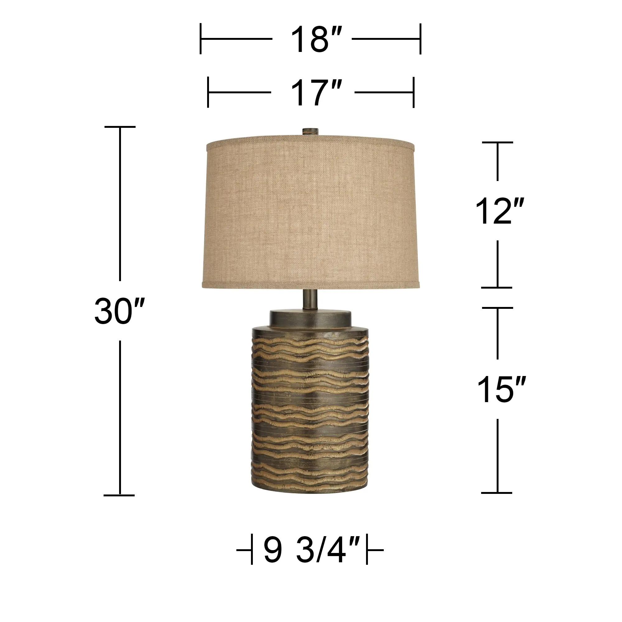 Artiss Brown Waved Table Lamp-2
