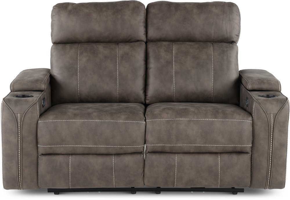 Ultron Dark Gray Power Reclining Loveseat
