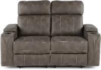 Ultron Dark Gray Power Reclining Loveseat