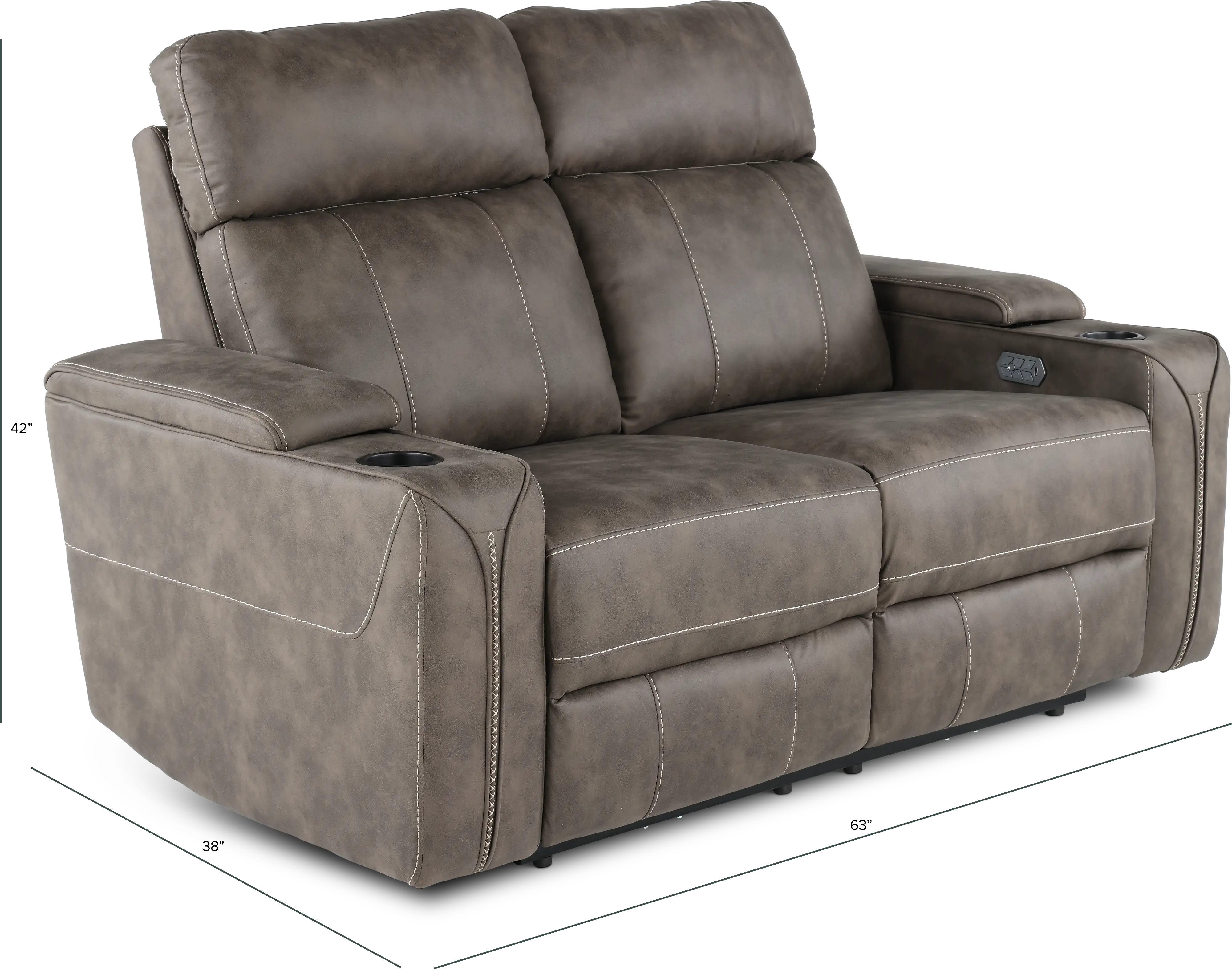 Ultron Dark Gray Power Reclining Loveseat-3