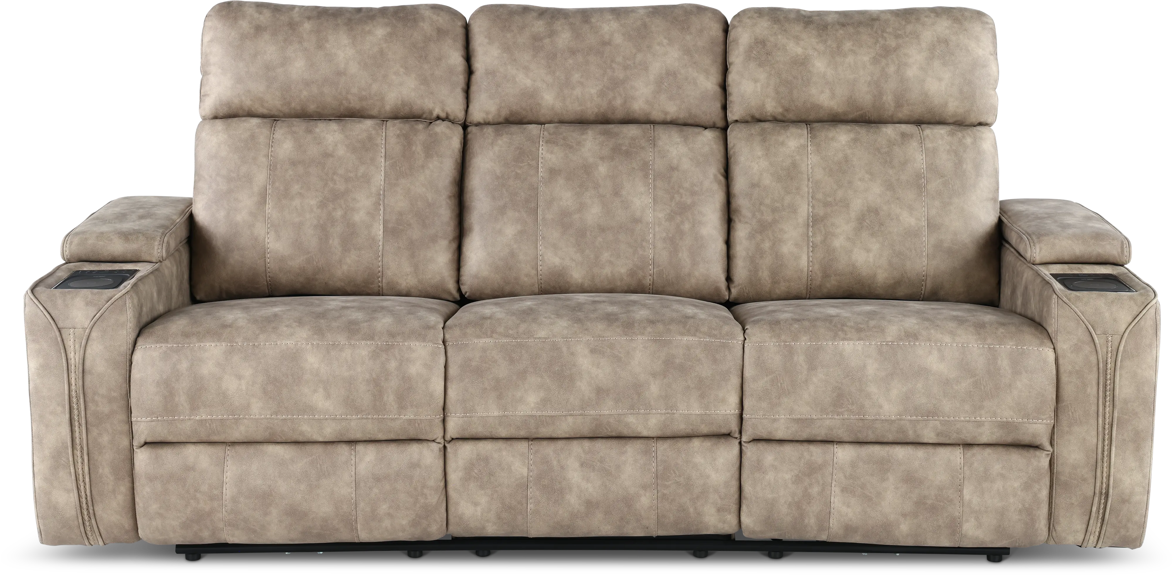 Ultron Beige Power Reclining Sofa-1