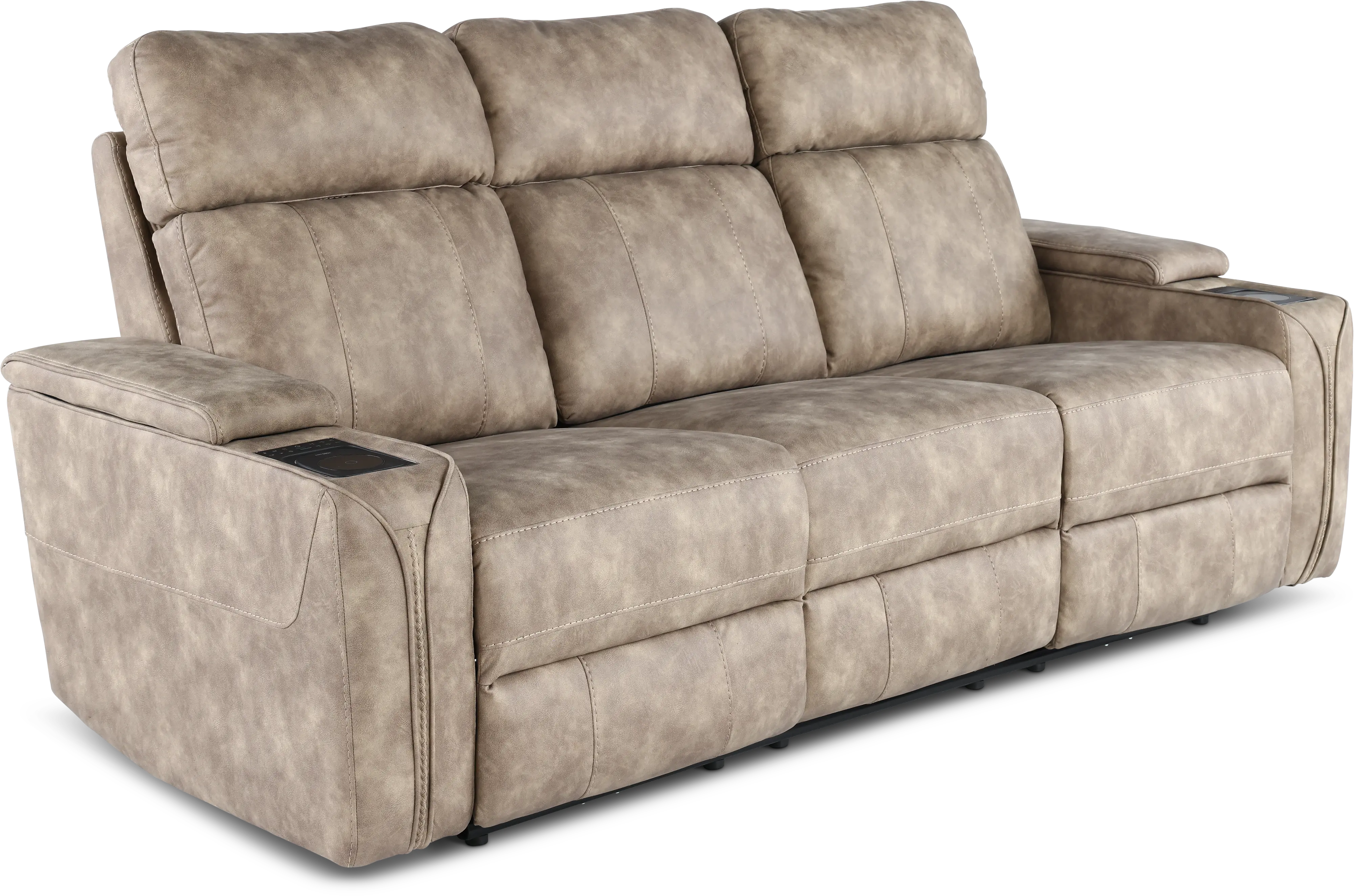 Ultron Beige Power Reclining Sofa-4