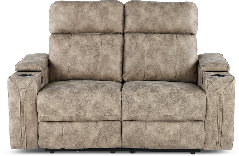 Ultron Beige Power Reclining Loveseat
