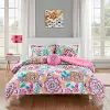 Camille Pink Floral Full/Queen 3-Piece Comforter Set