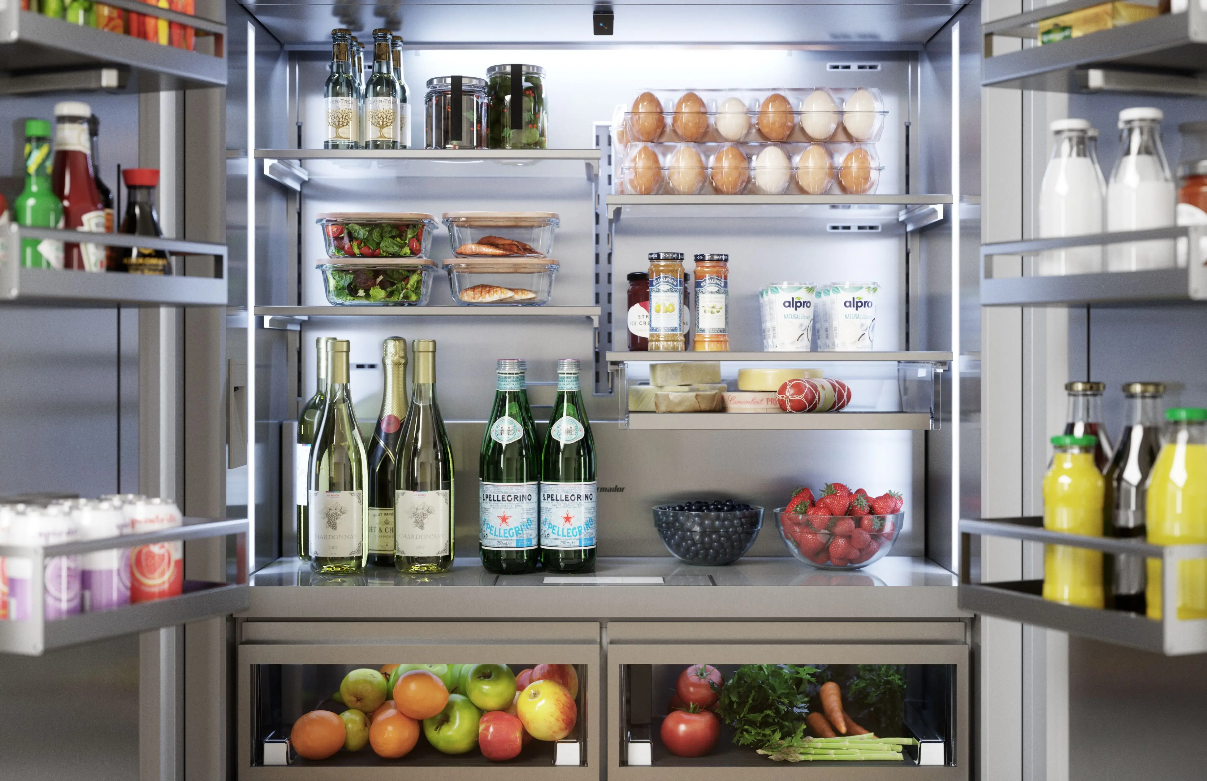 T42BT110NS Thermador 23.1 Cu Ft Built-In French Door Refrigerator - Counter Depth Stainless Steel-6