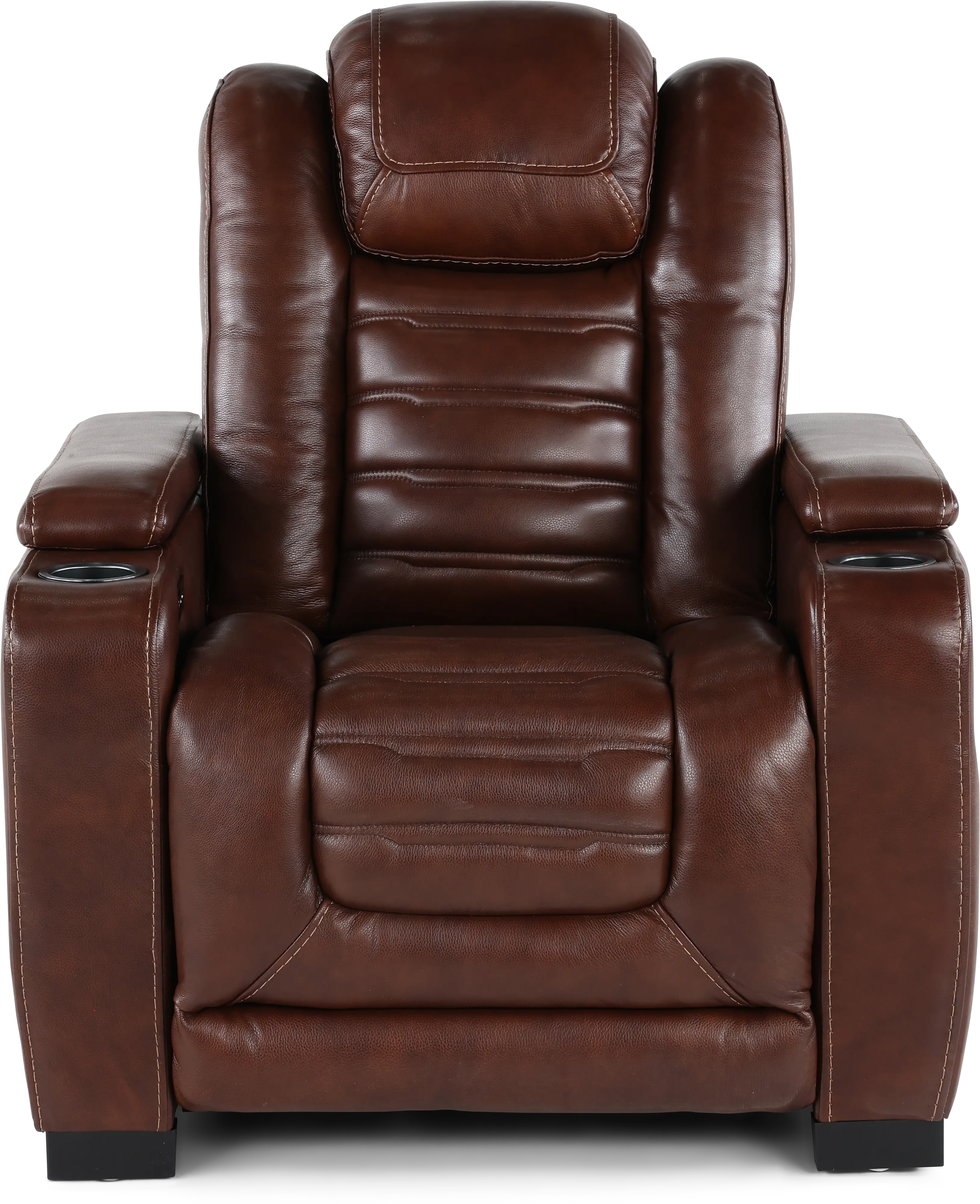 Transformer Walnut Power Recliner with Power Headrest-1