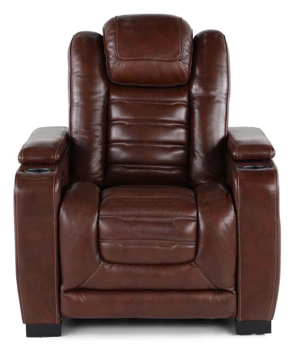 Transformer Walnut Power Recliner with Power Headrest