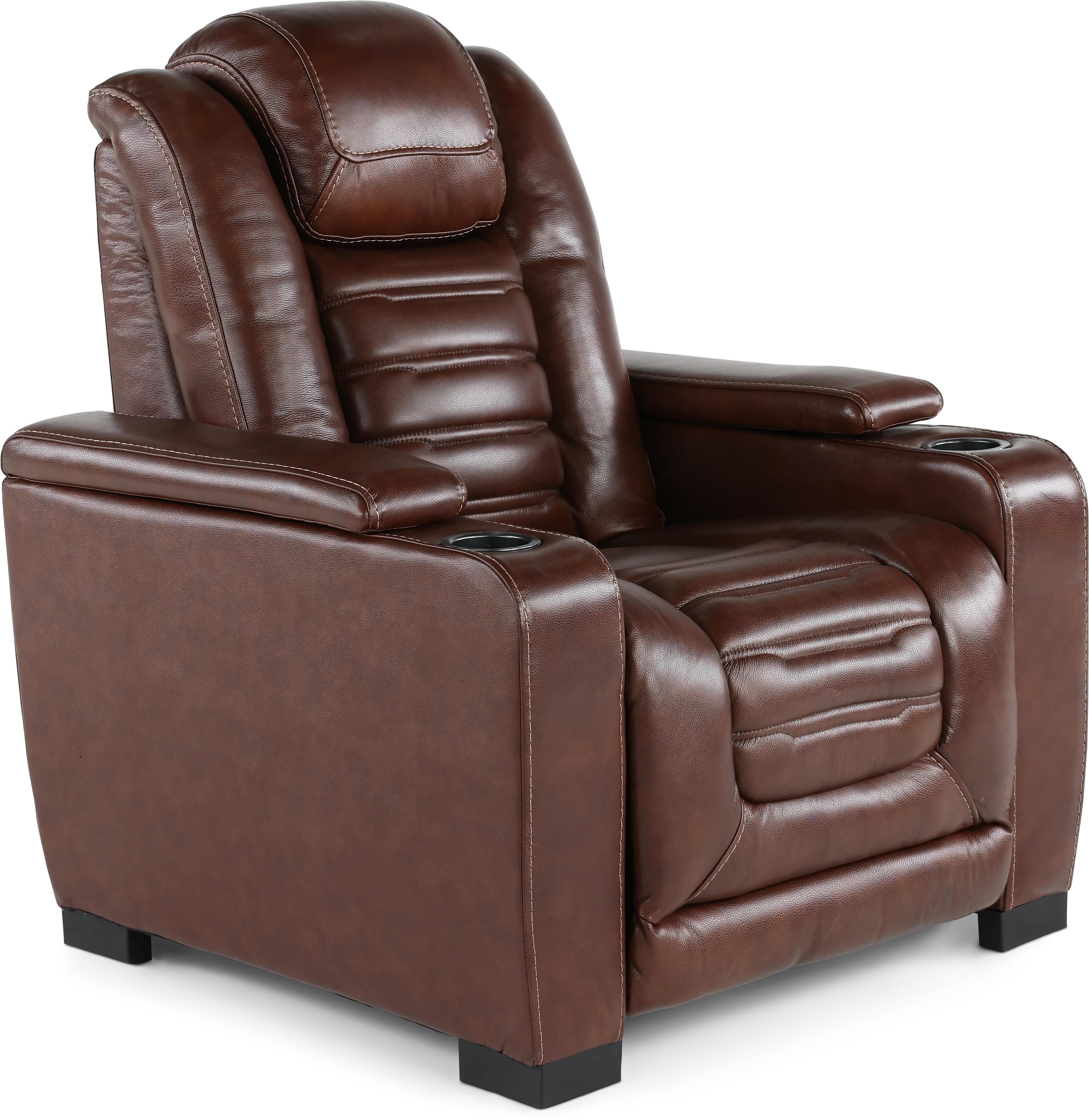 Transformer Walnut Power Recliner with Power Headrest-4
