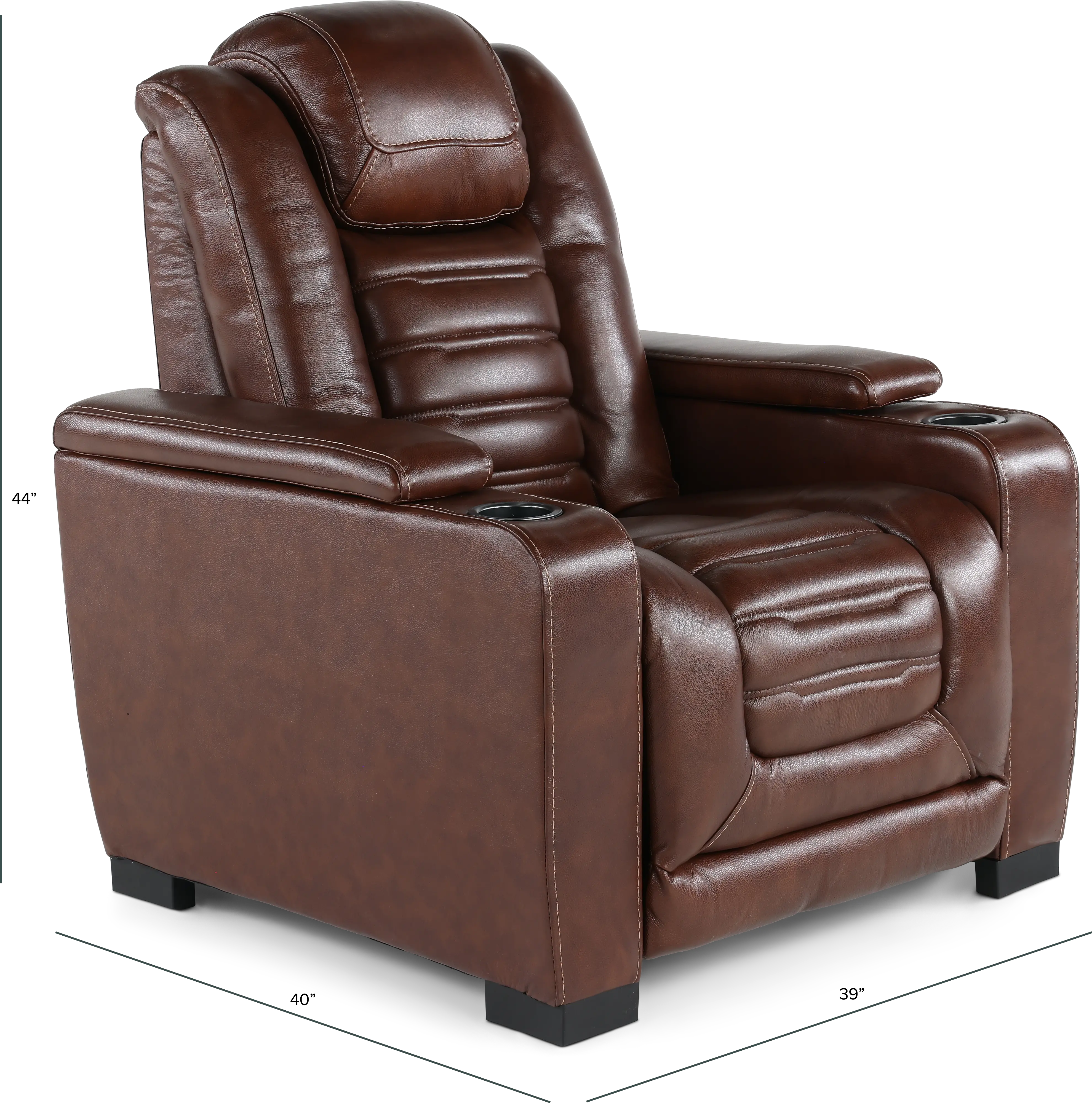 Transformer Walnut Power Recliner with Power Headrest-3