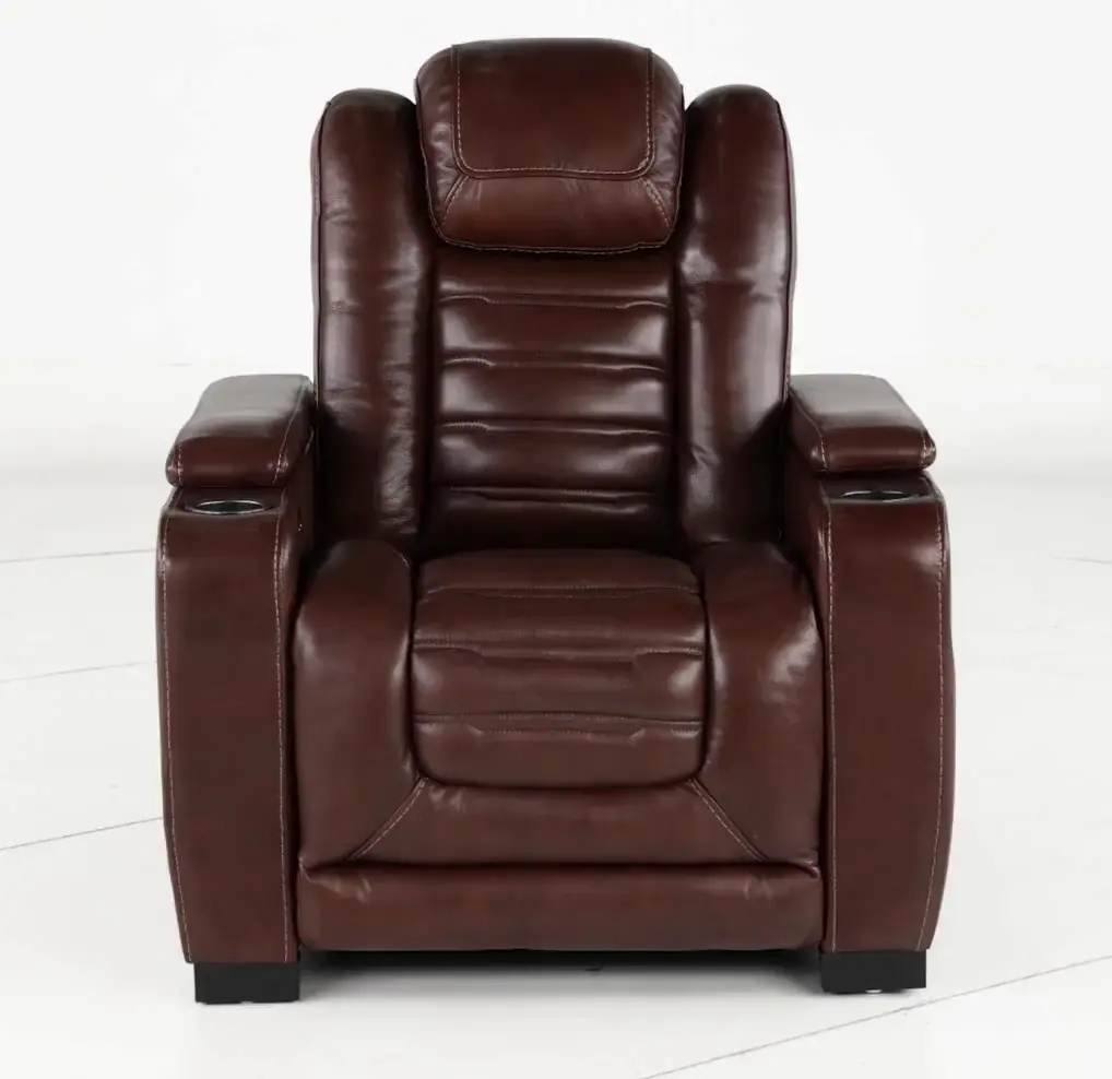 Transformer Walnut Power Recliner with Power Headrest-5
