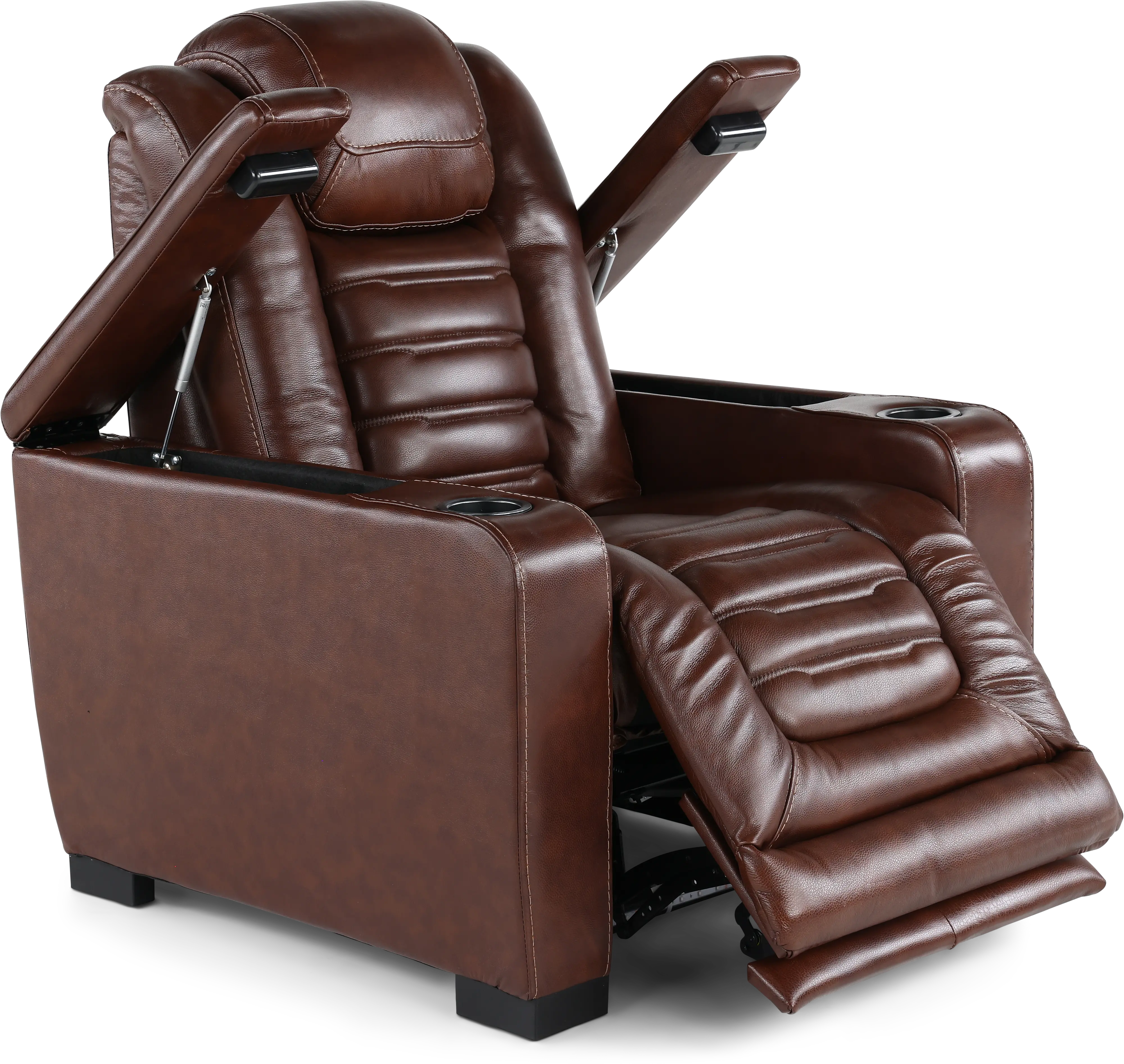 Transformer Walnut Power Recliner with Power Headrest-6