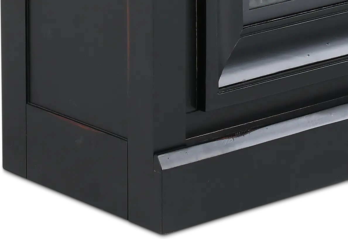Toulouse Two-Tone Black and Honey Bookcase with Fireplace-8