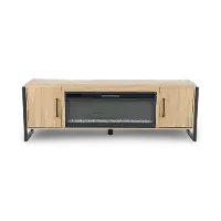 Mason Natural and Black Fireplace TV Console