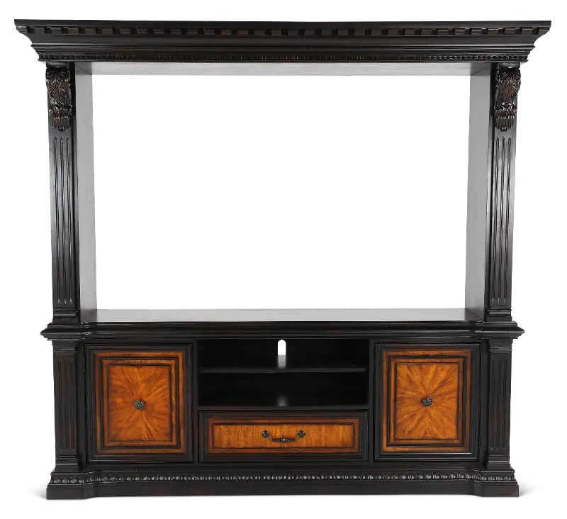 Grand Estates Black and Brown Entertainment Center