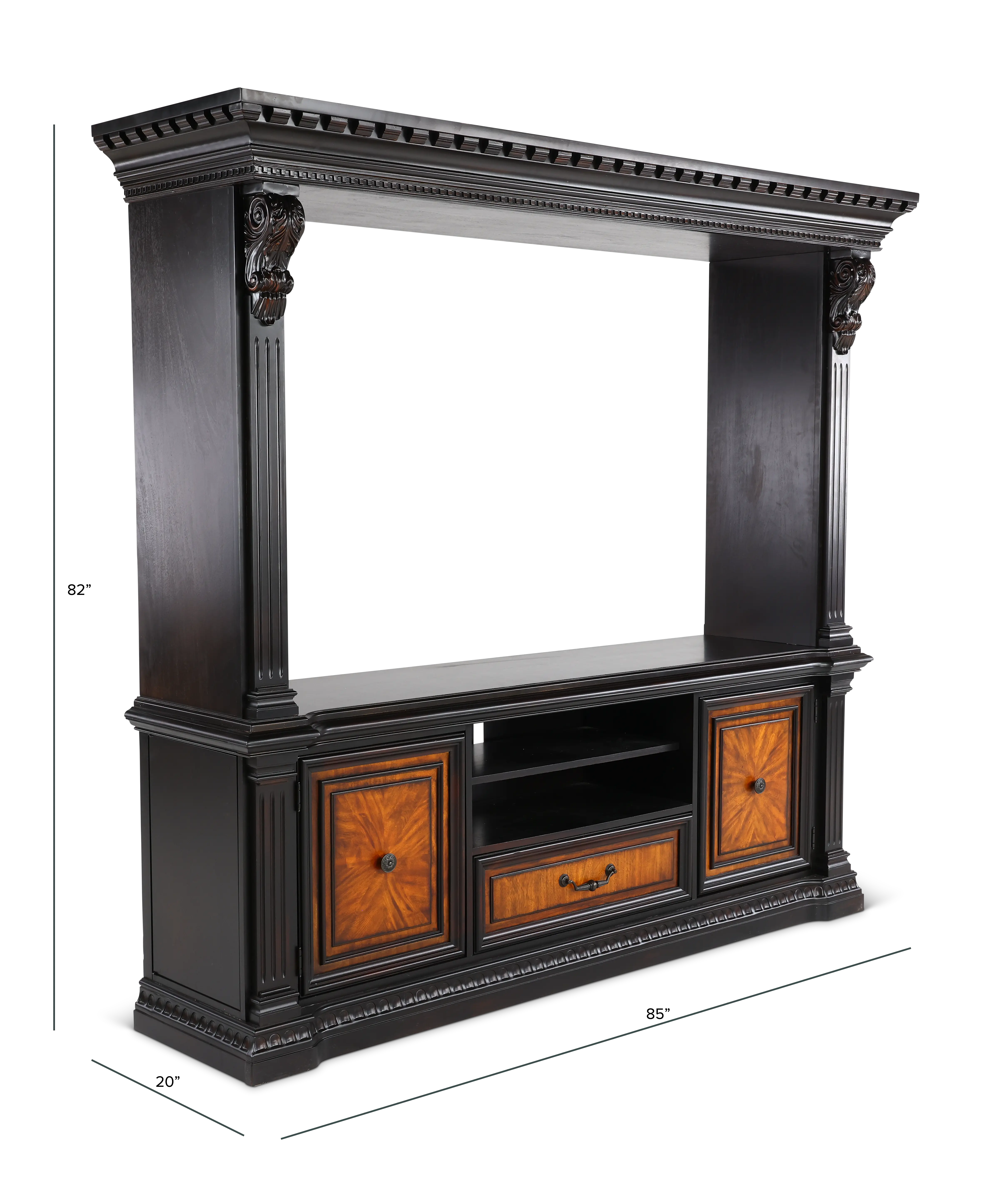 Grand Estates Black and Brown Entertainment Center-3