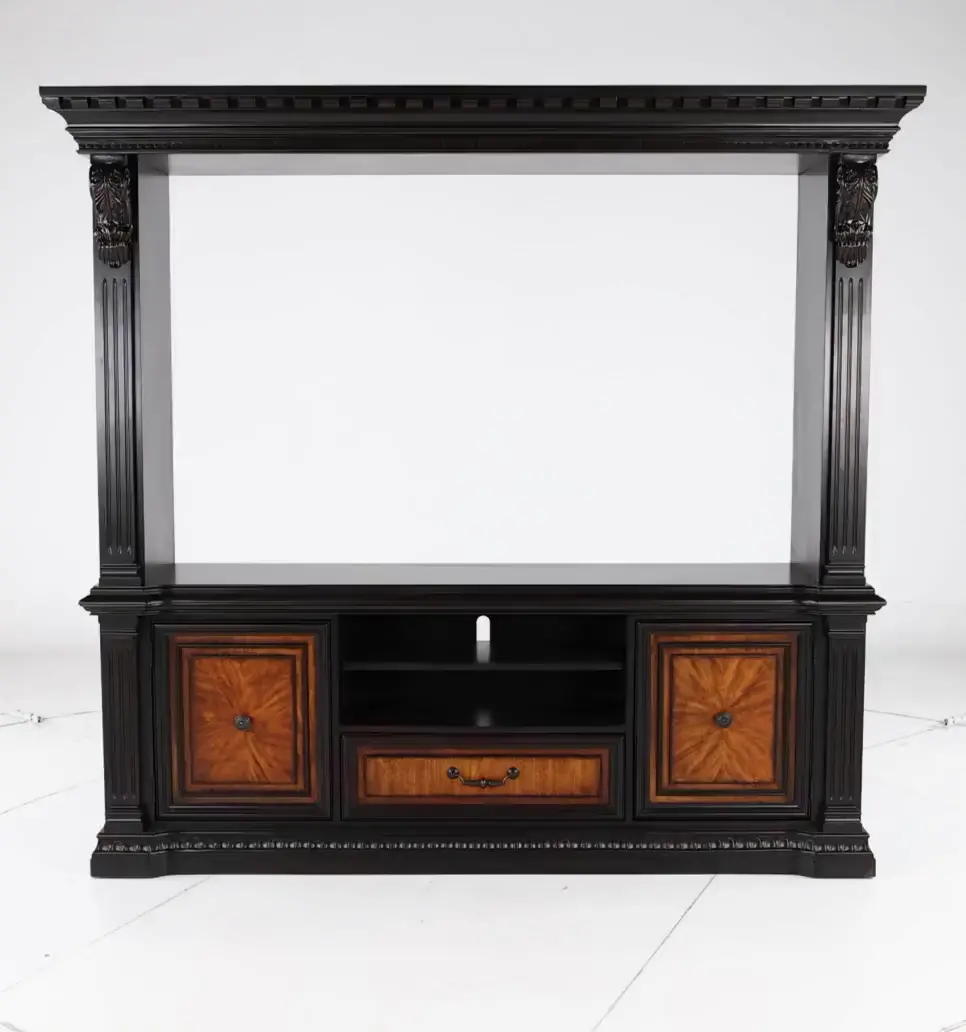 Grand Estates Black and Brown Entertainment Center-9