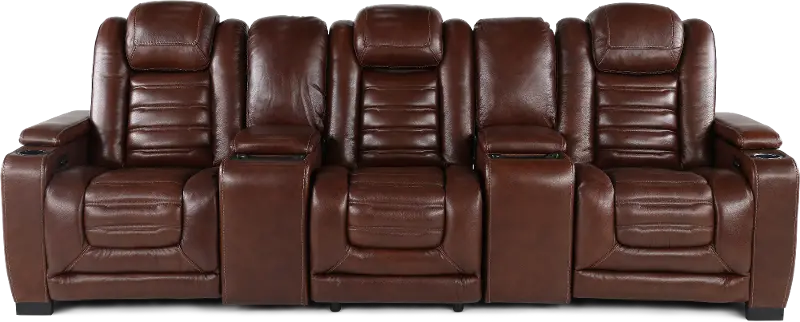 Transformer Walnut 5 Piece Power Reclining Home Theater Seating
