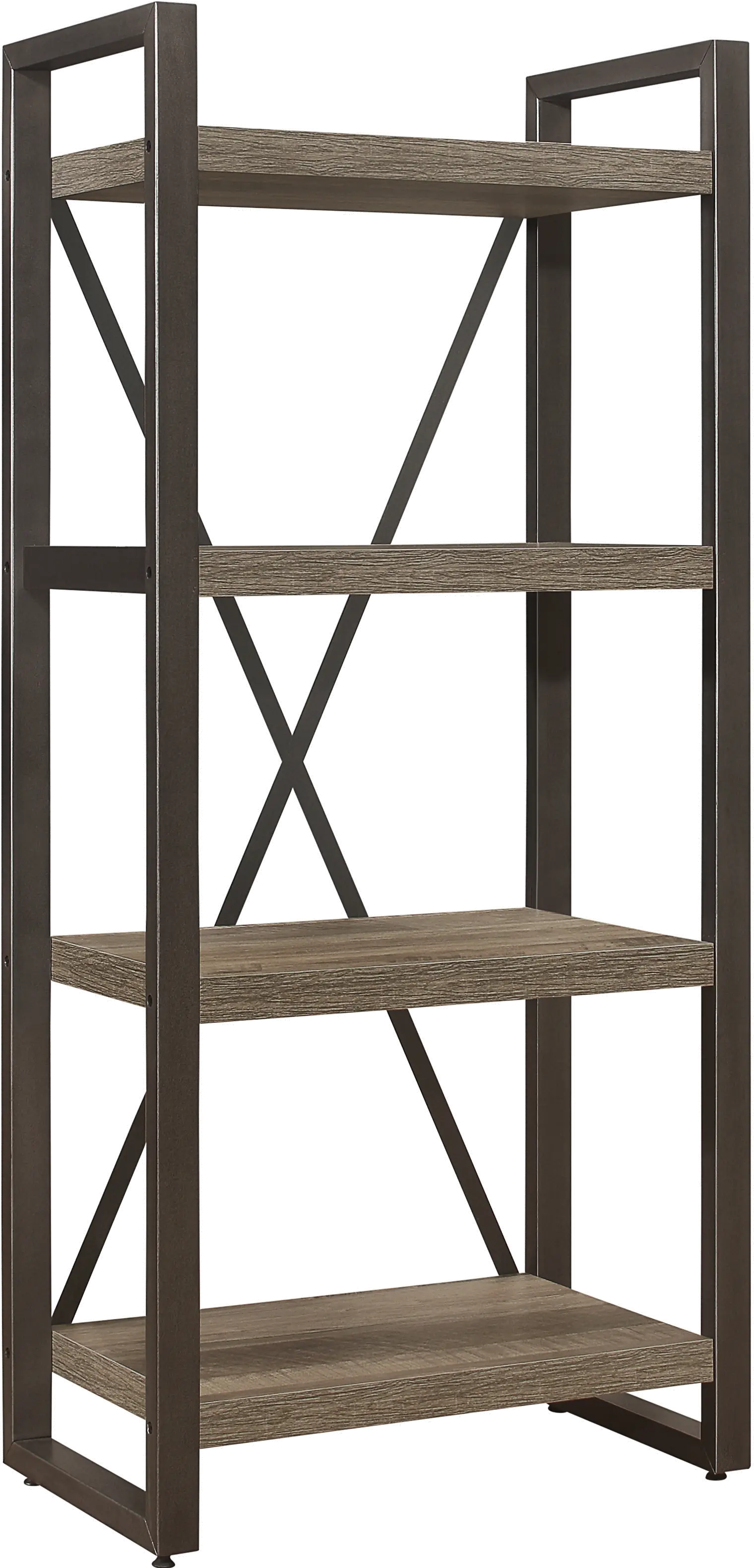 Duane Two-Tone Brown and Gunmetal Bookcase-3
