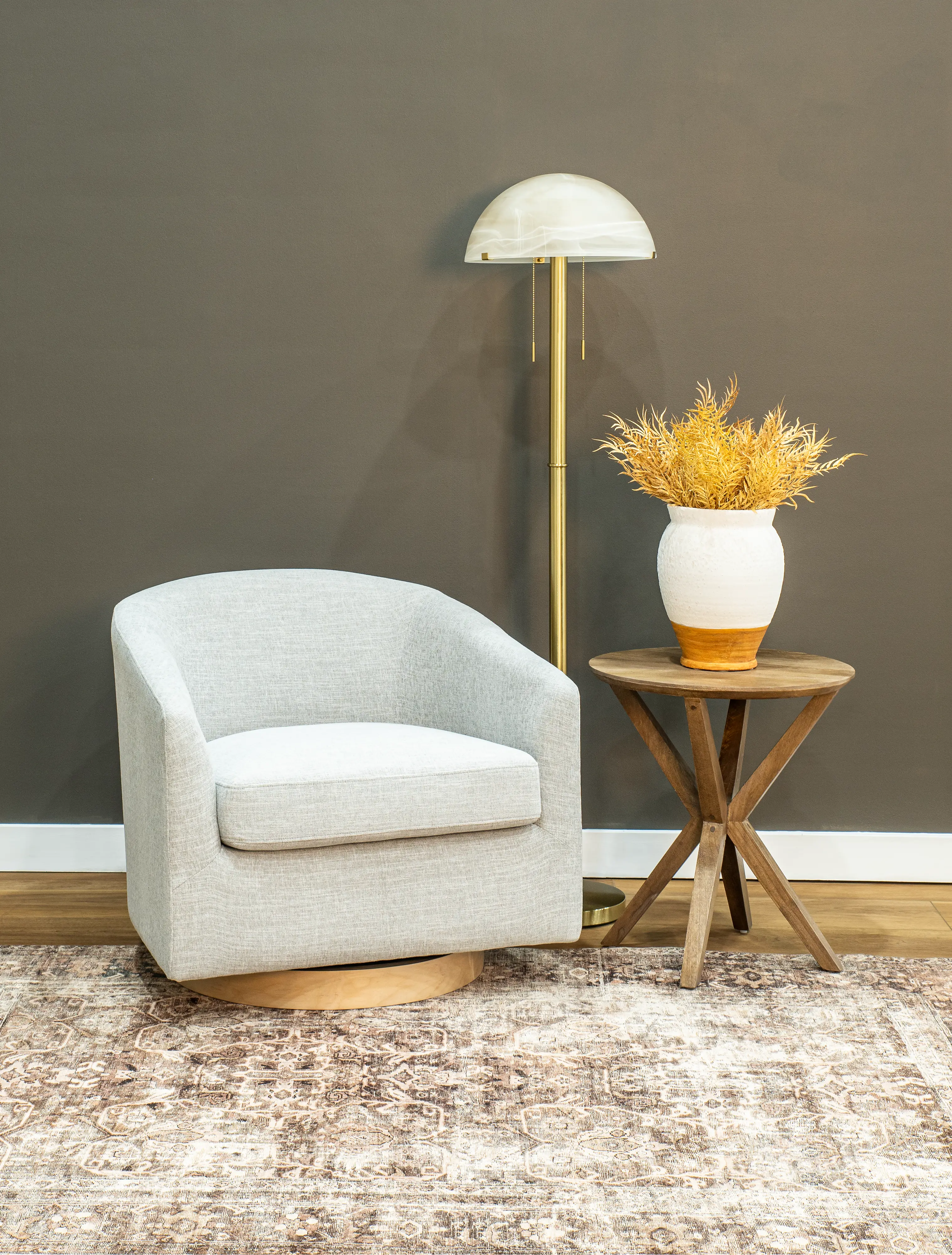 Percy Light Gray Swivel Chair-2
