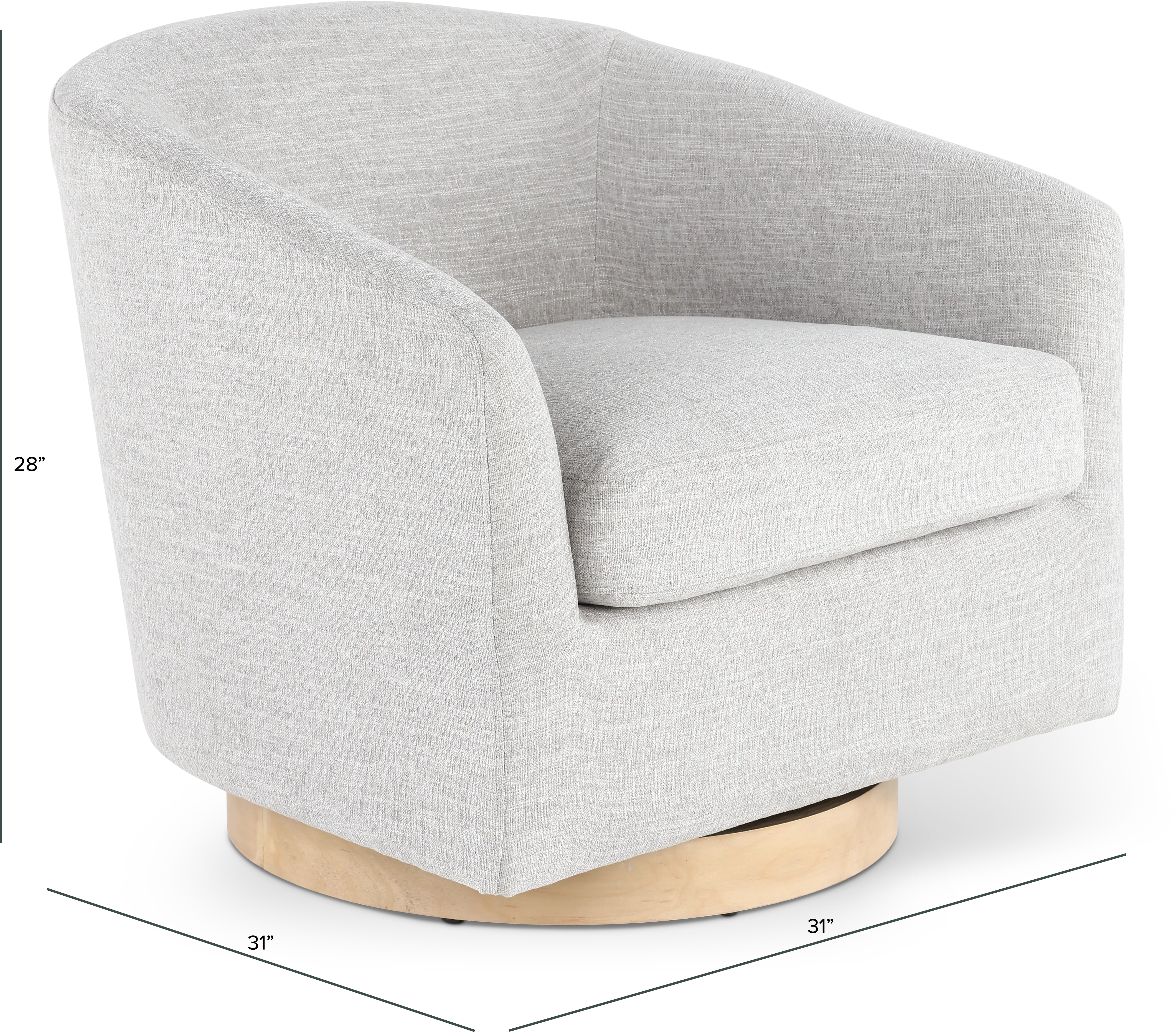 Percy Light Gray Swivel Chair-3