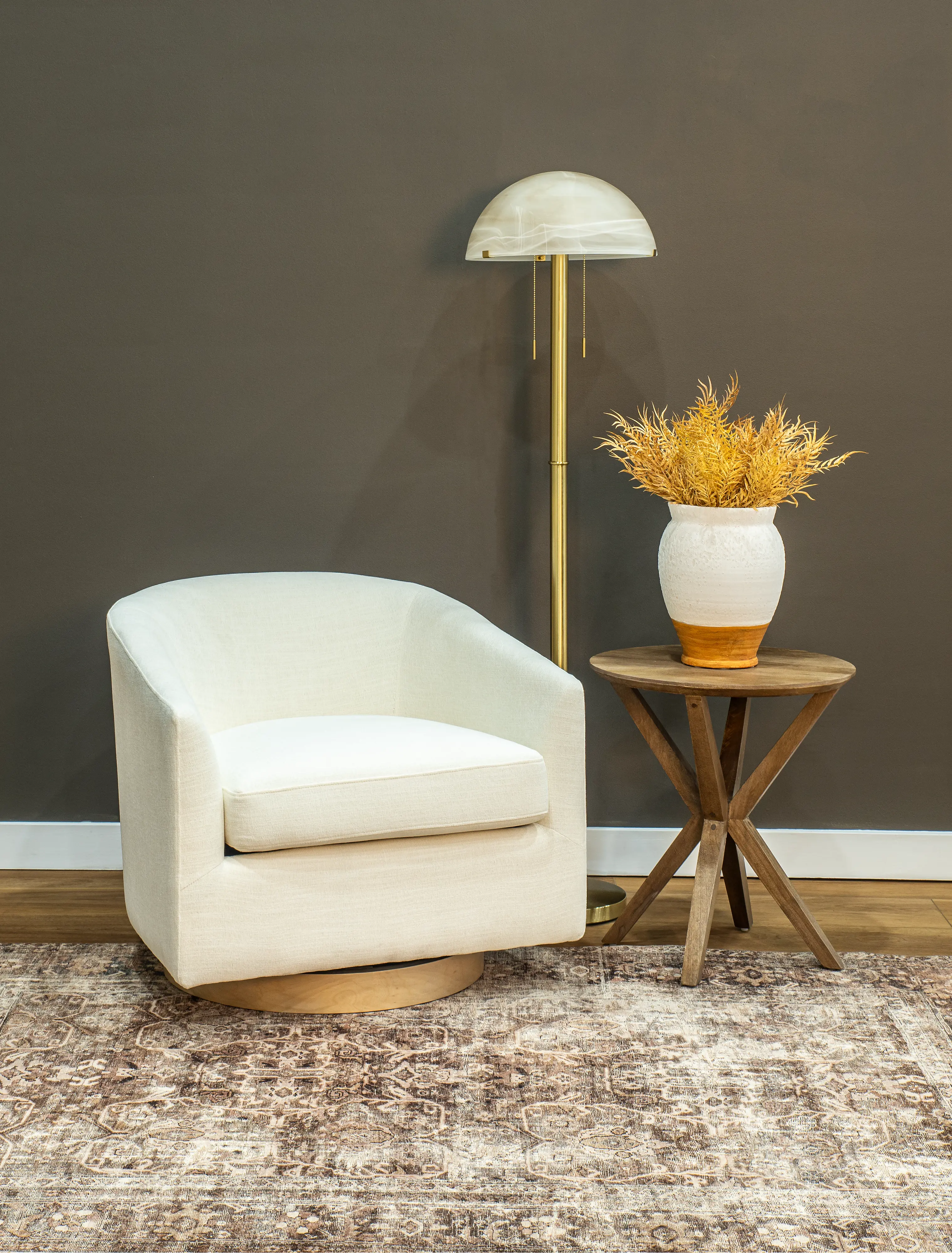 Percy Ivory Swivel Chair-2
