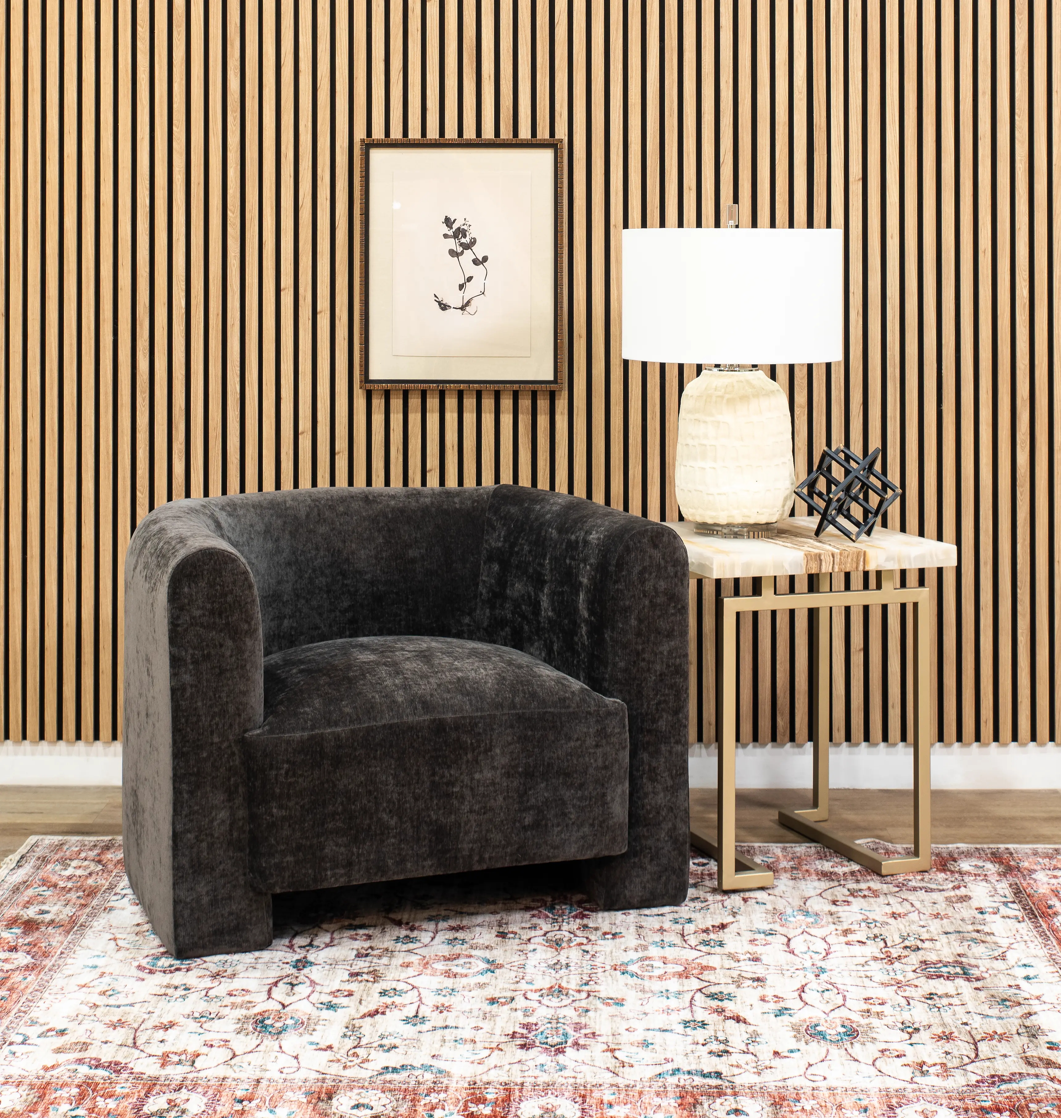Callista Gray Velvet Accent Chair-2