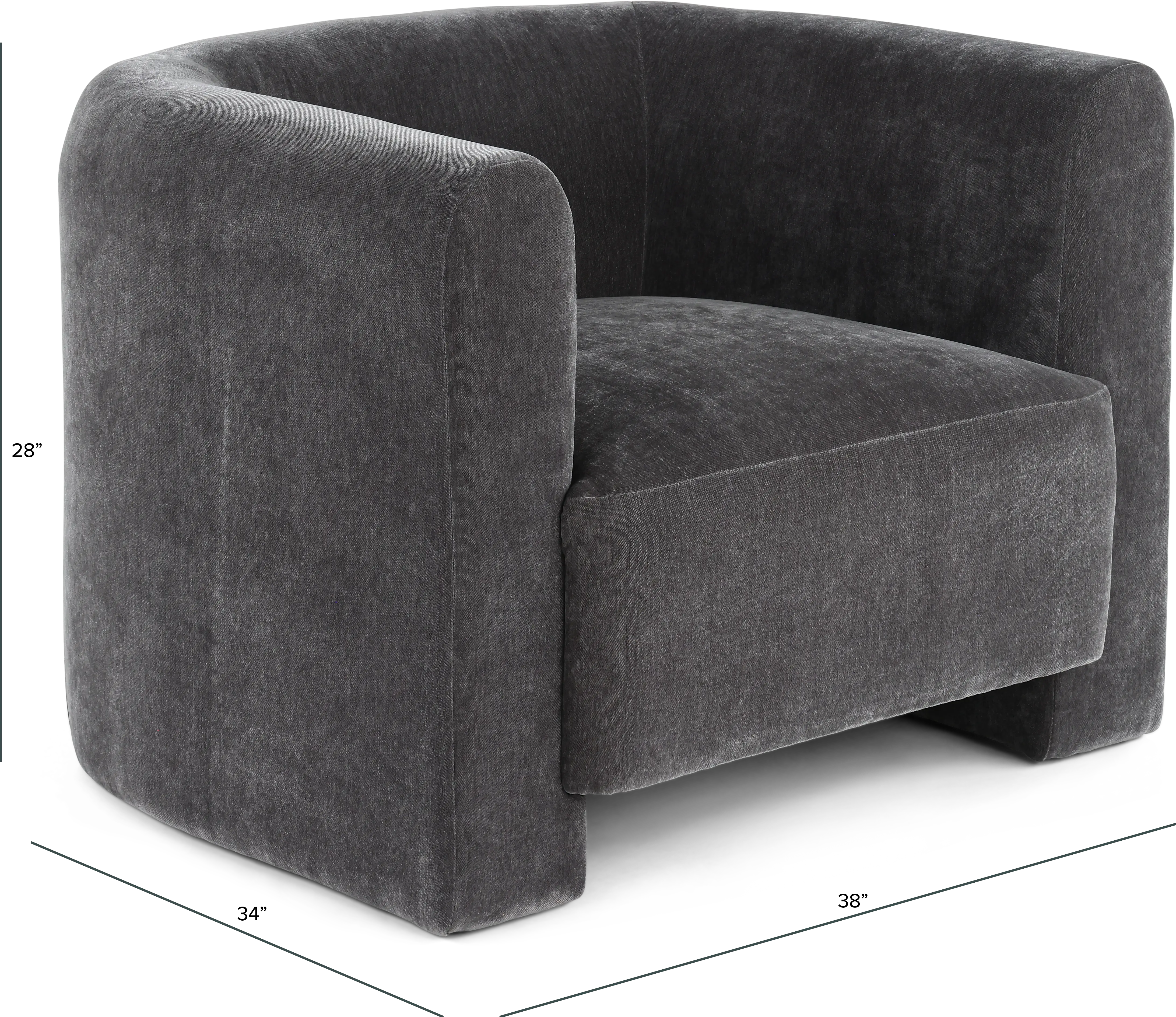 Callista Gray Velvet Accent Chair-3