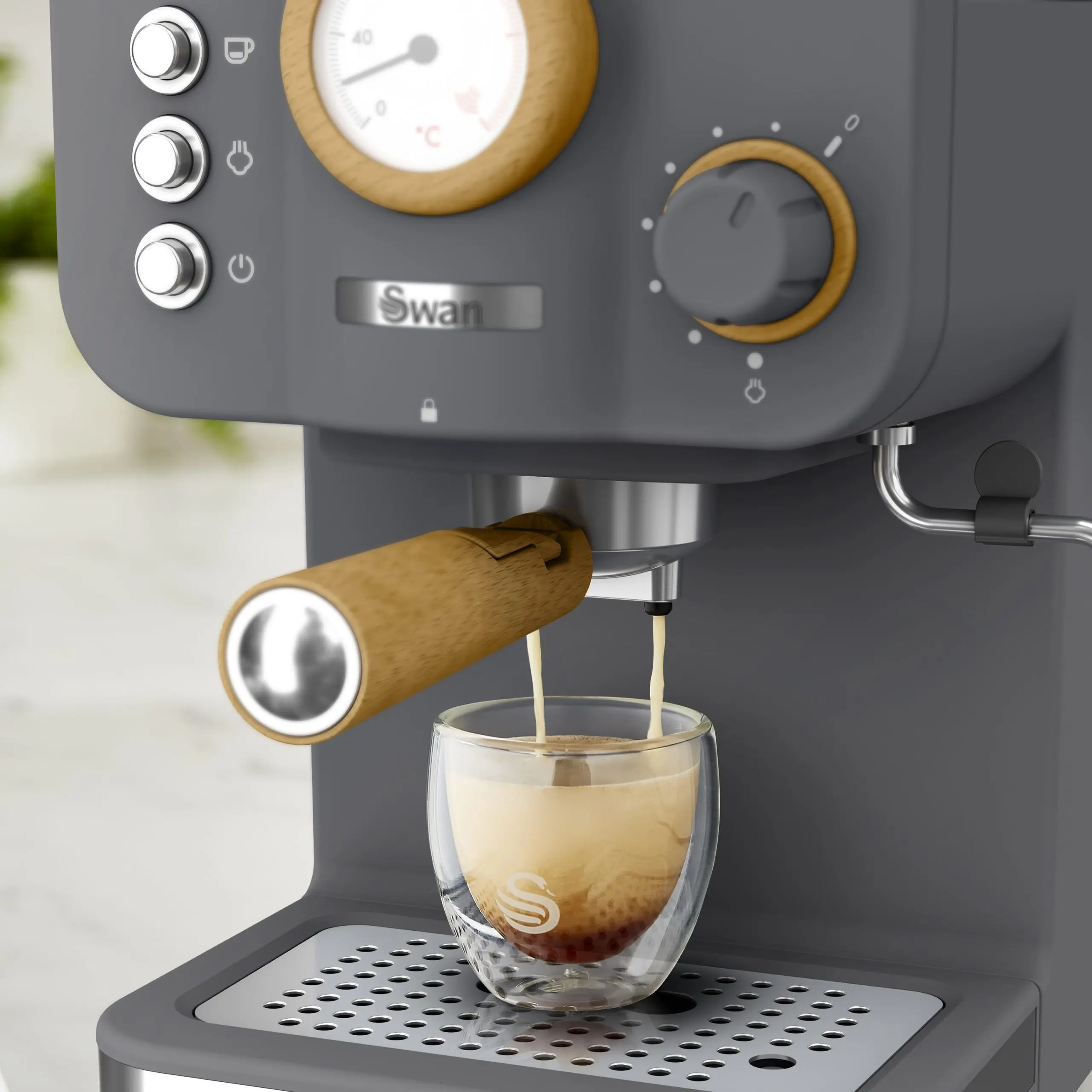 Swan Nordic Pump Espresso Coffee Machine - Gray-2