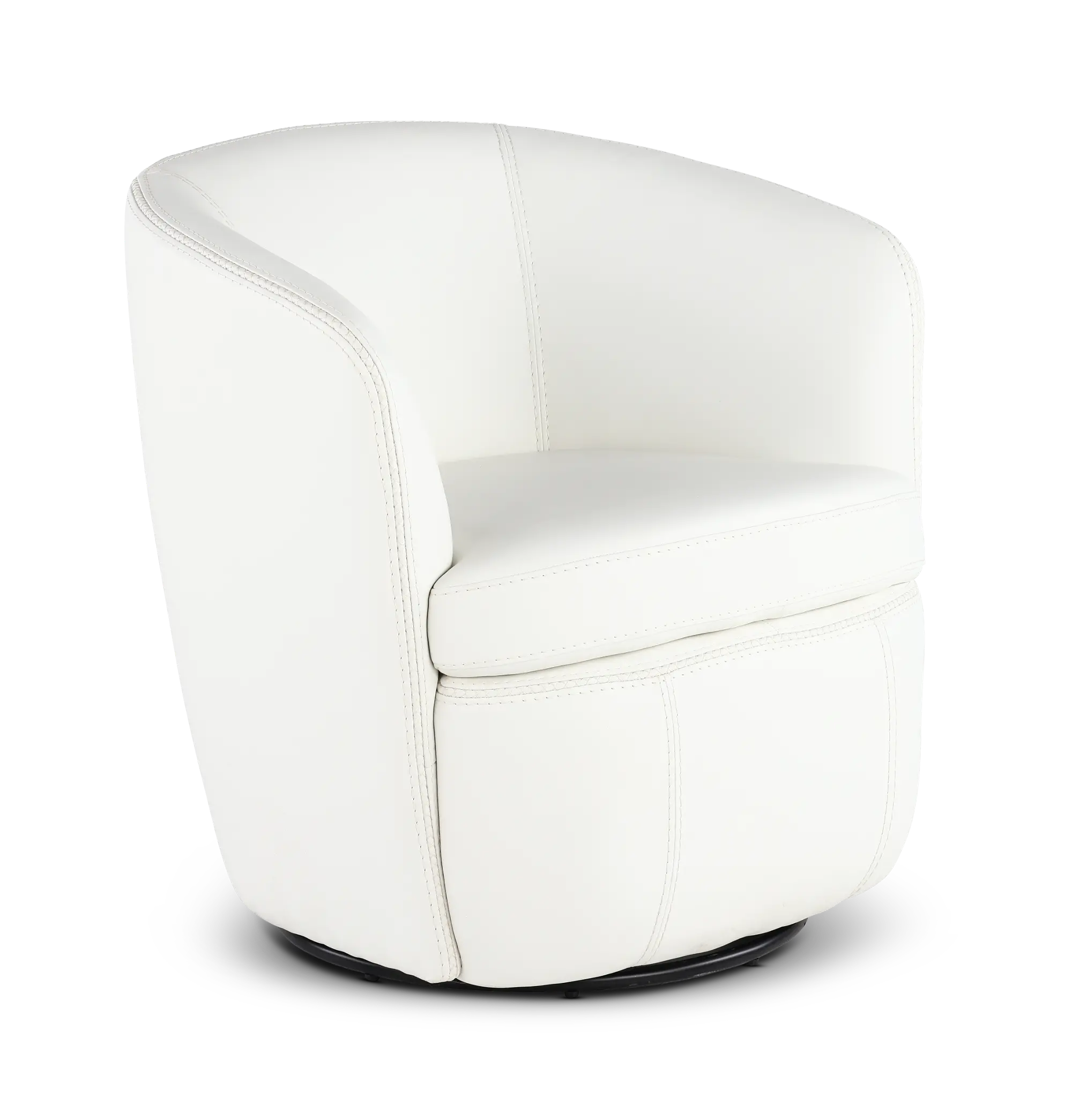 Barolo White Leather Swivel Club Chair | RC Willey, image size:2000x2090